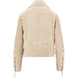 Suede leather biker jacket