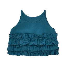 Cotton poplin top with gathering
