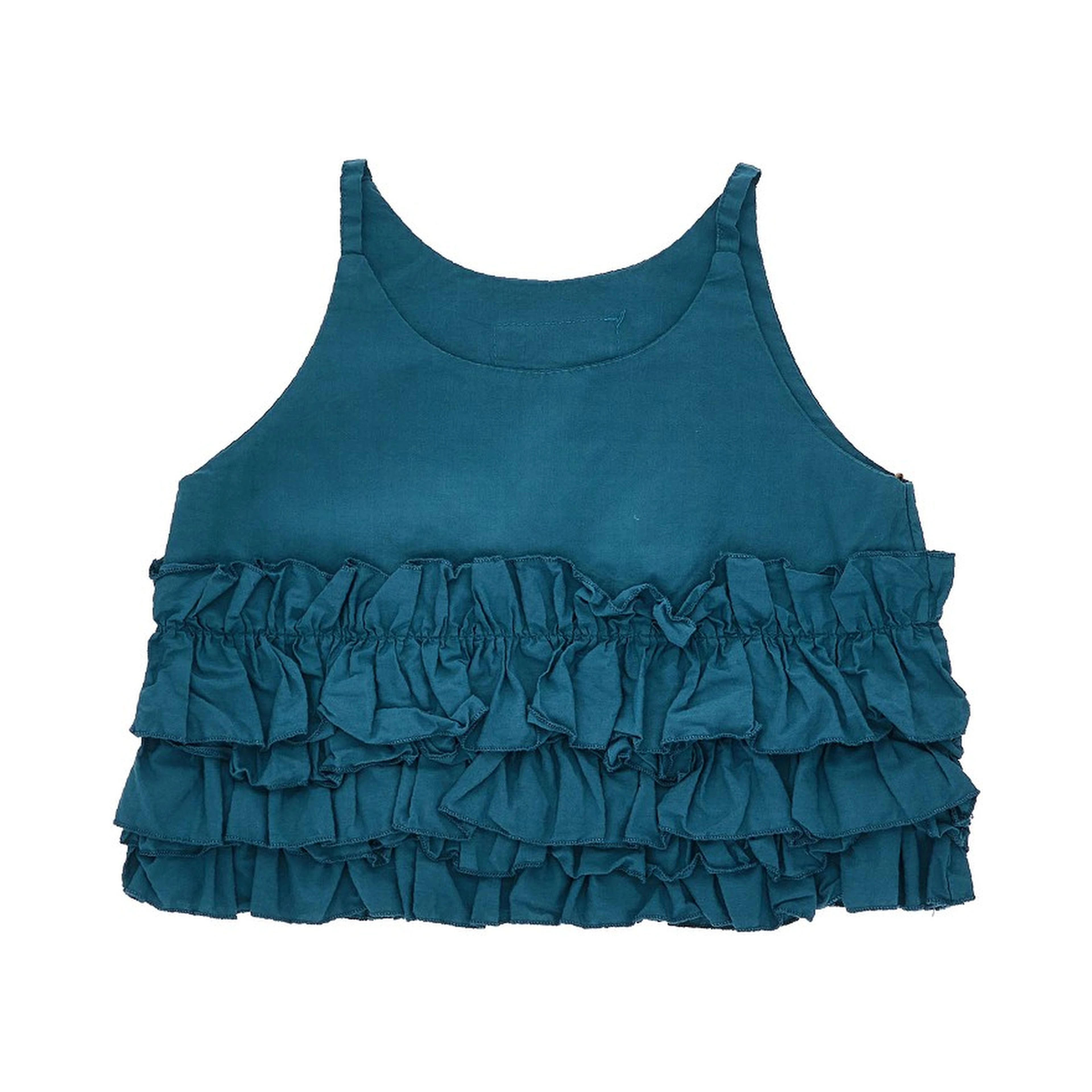 Cotton poplin top with gathering