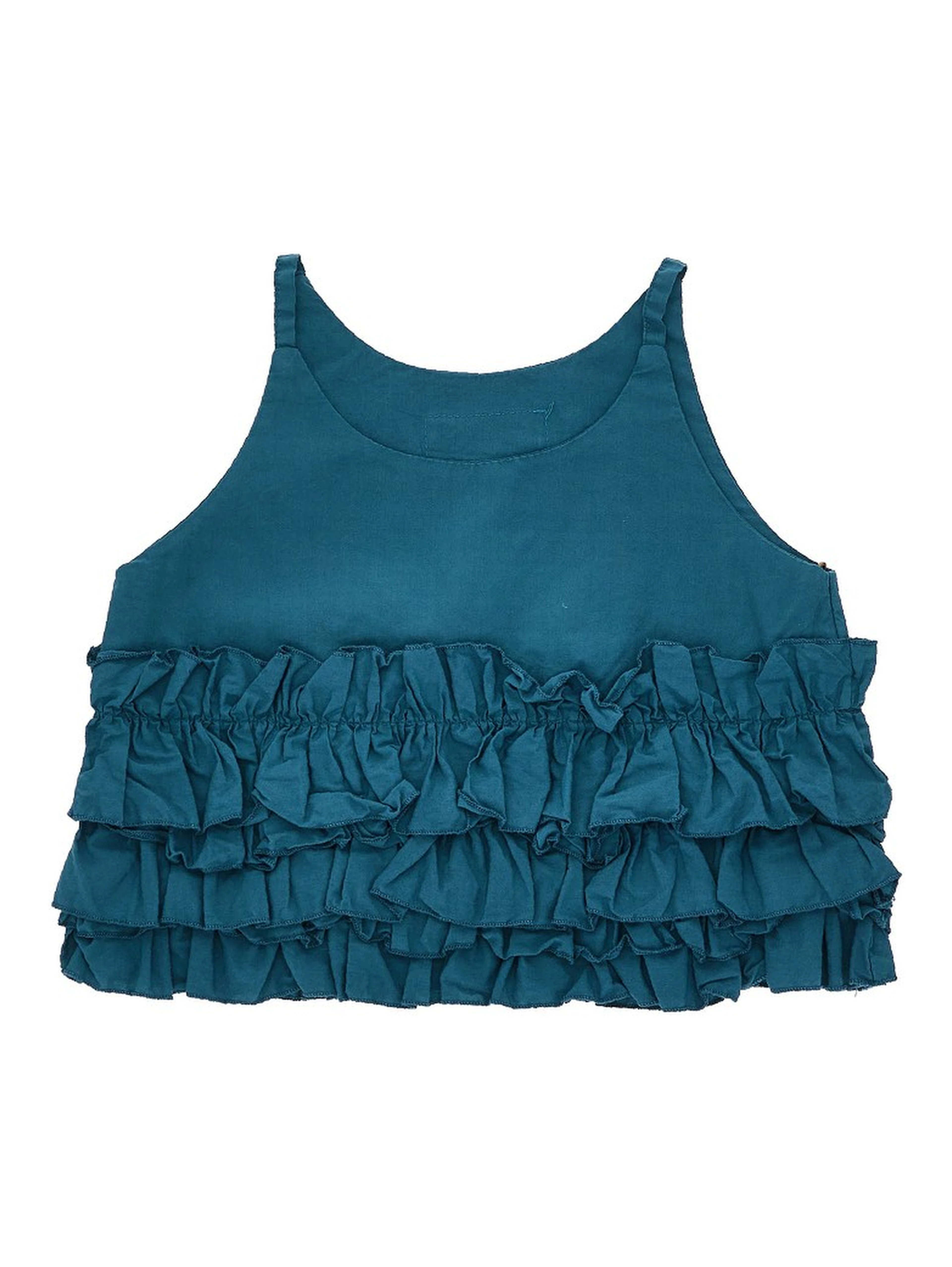 Cotton poplin top with gathering