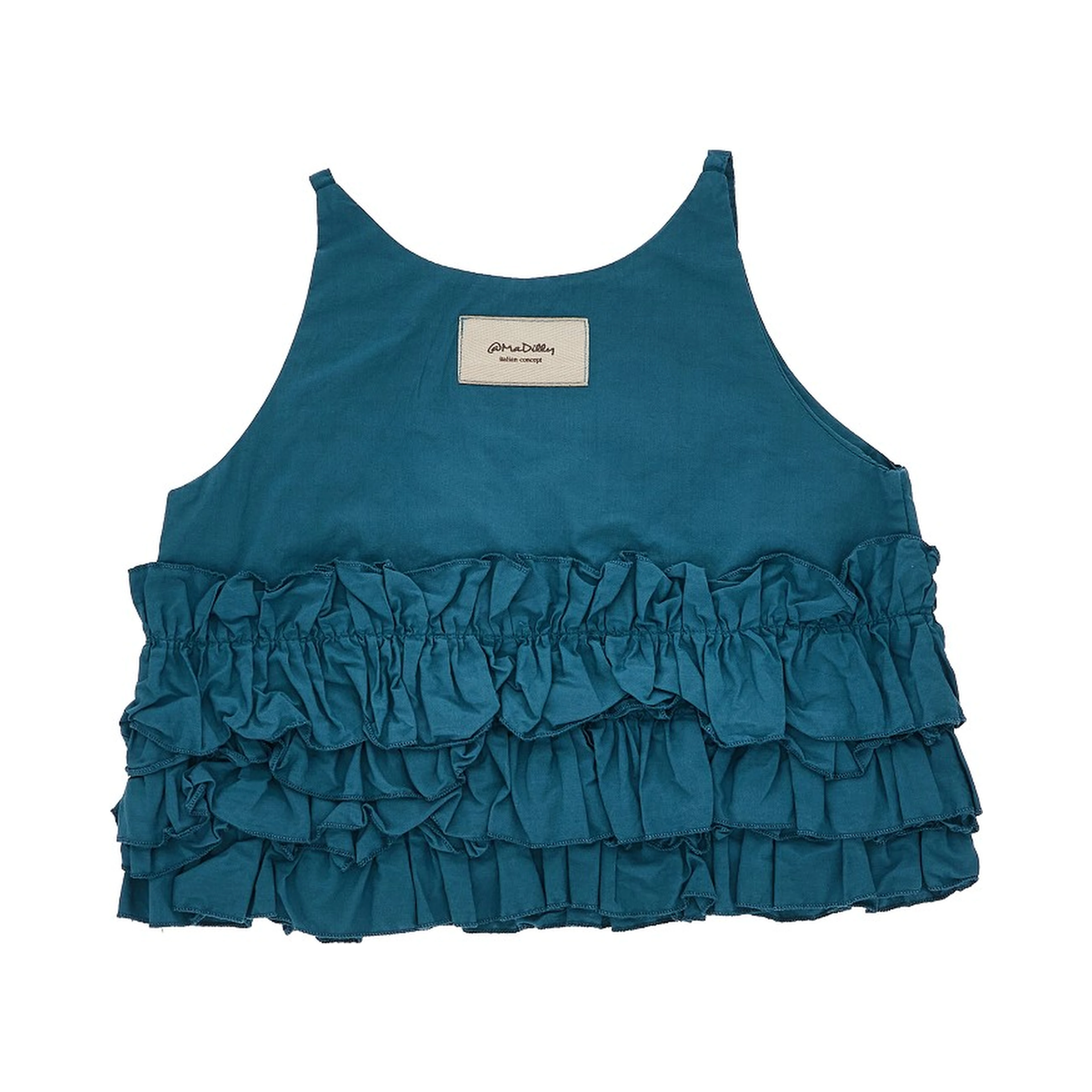 Cotton poplin top with gathering