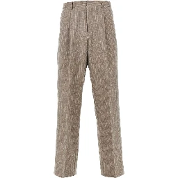 Linen and wool pants with darts