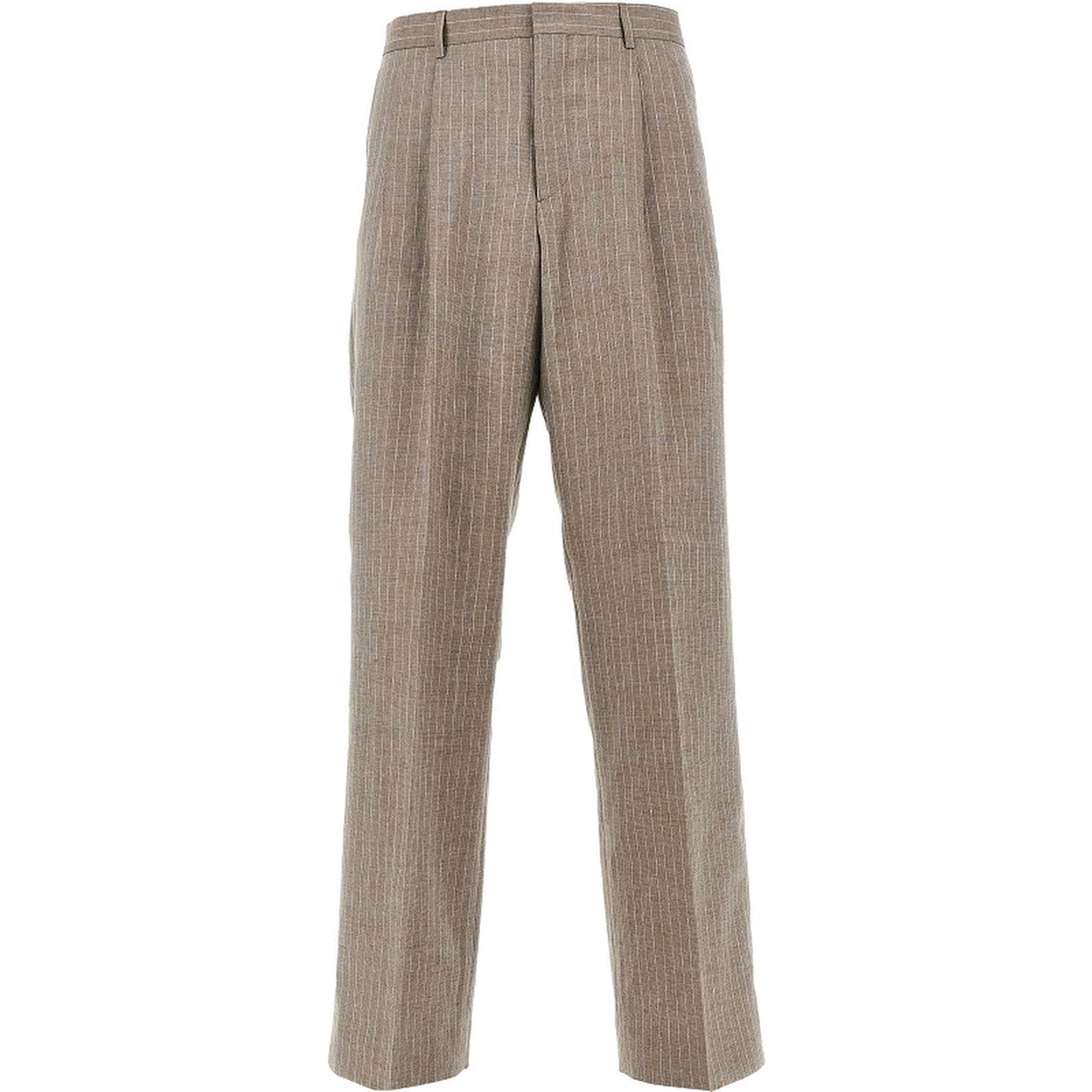 Linen and wool pants with darts
