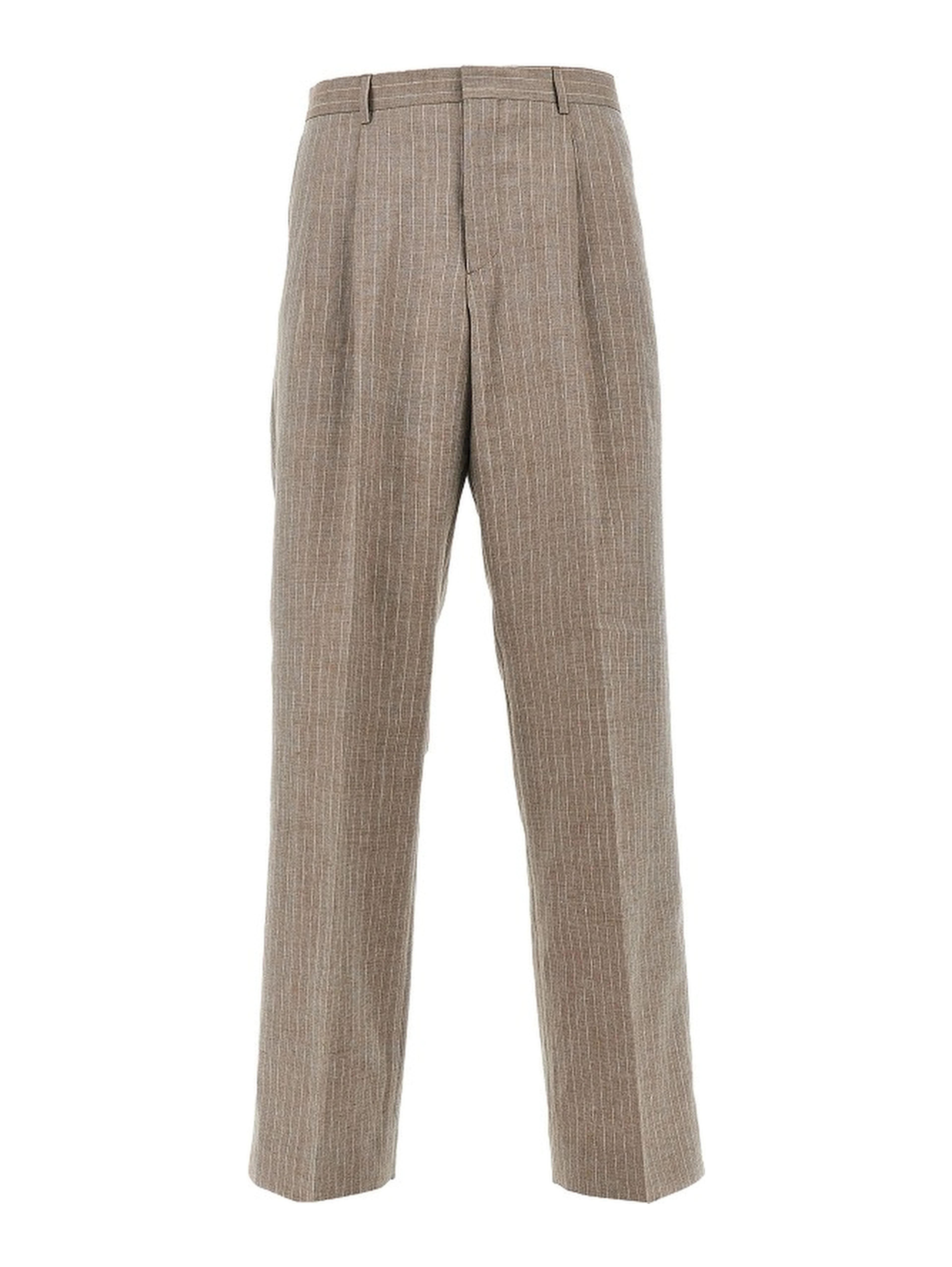 Linen and wool pants with darts