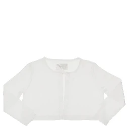Stretch cotton cardigan with bow