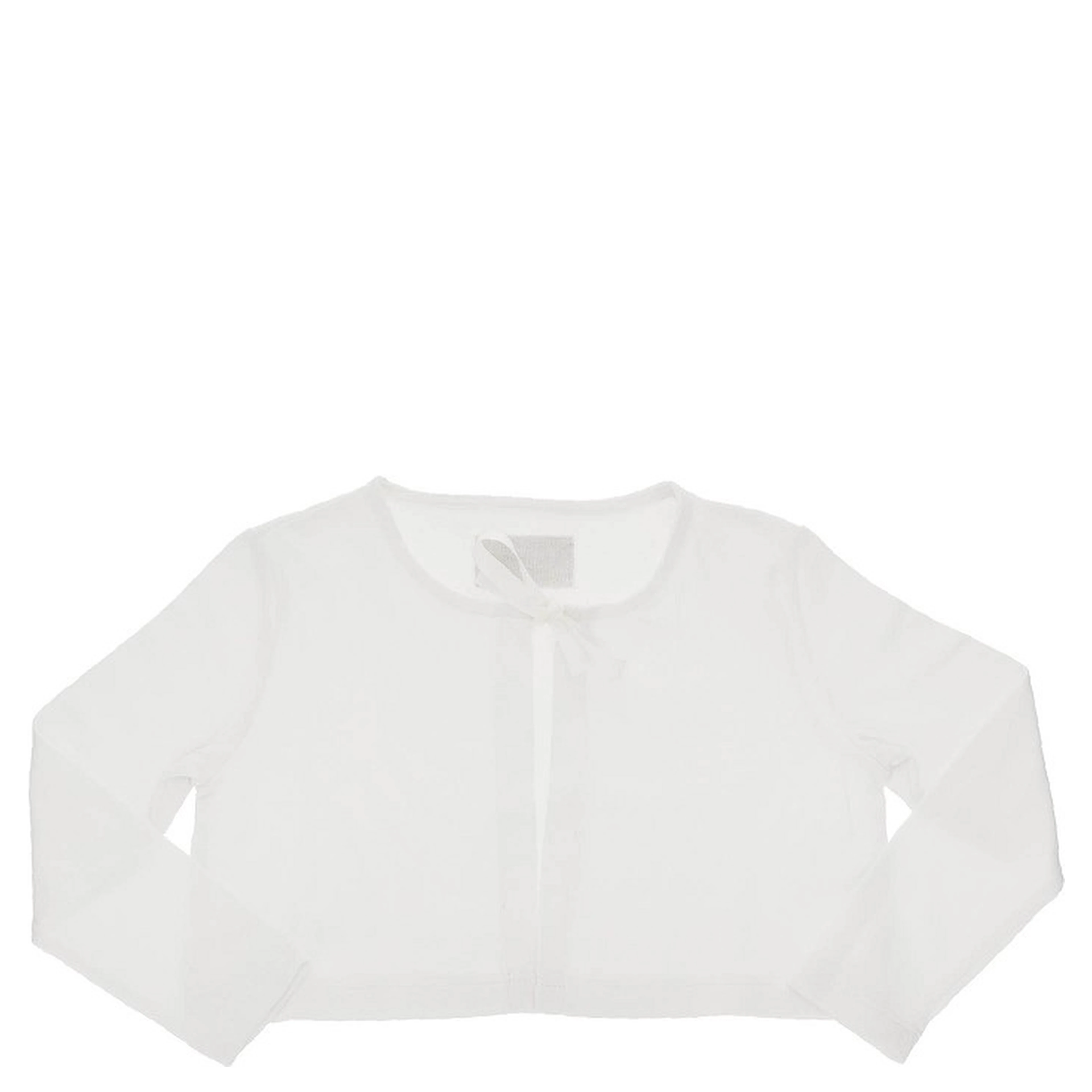 Stretch cotton cardigan with bow