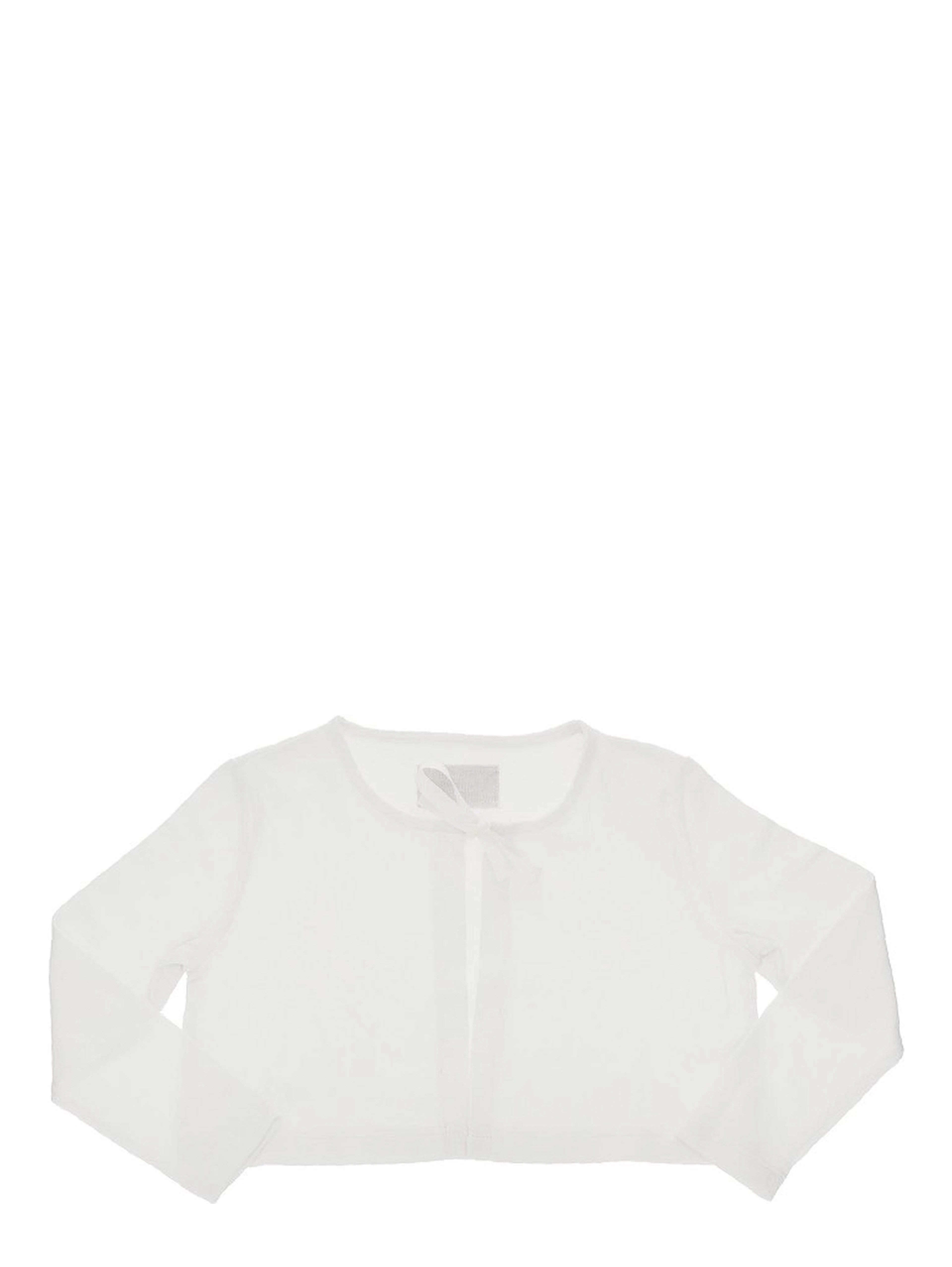 Stretch cotton cardigan with bow