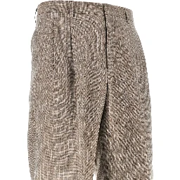 Linen and wool pants with darts