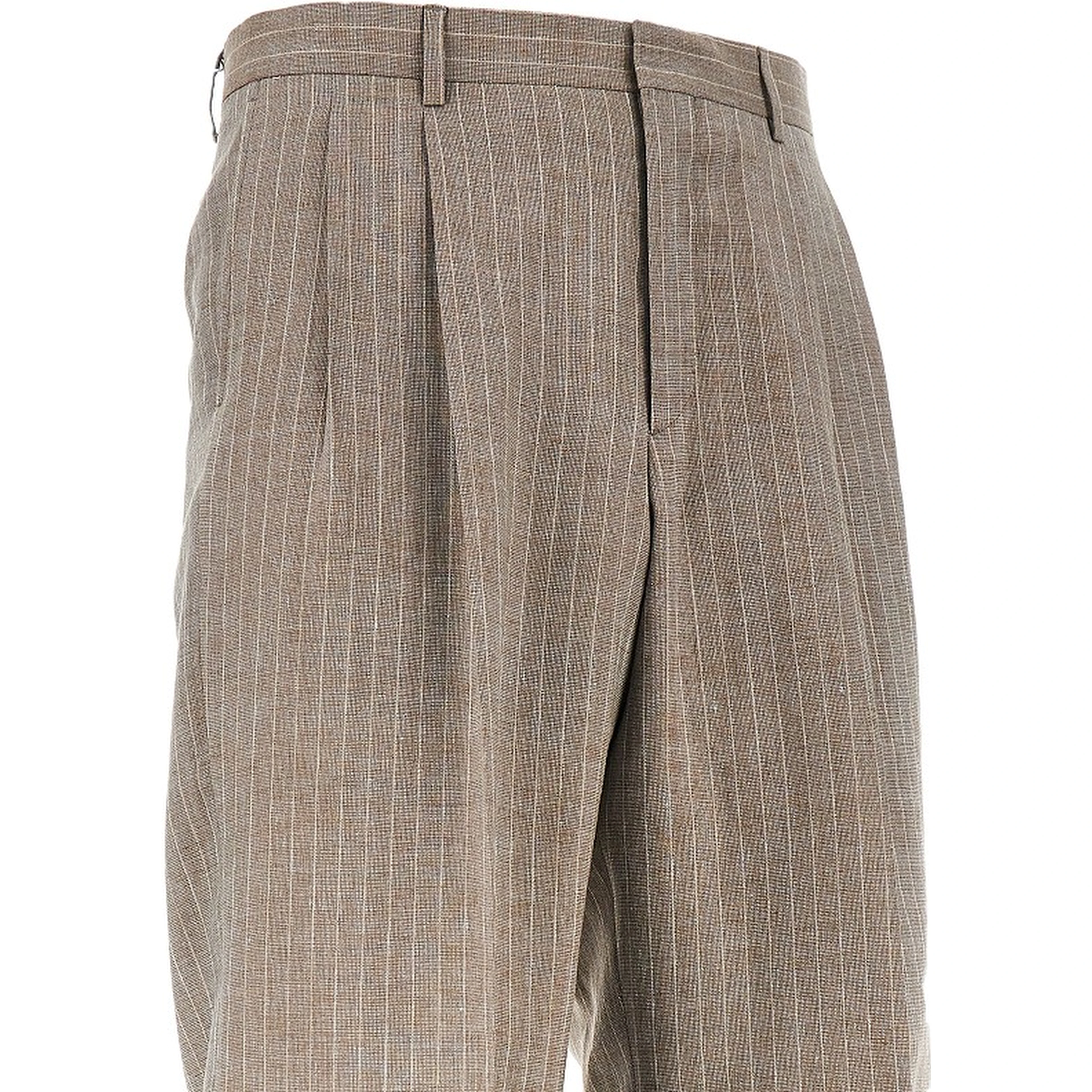 Linen and wool pants with darts