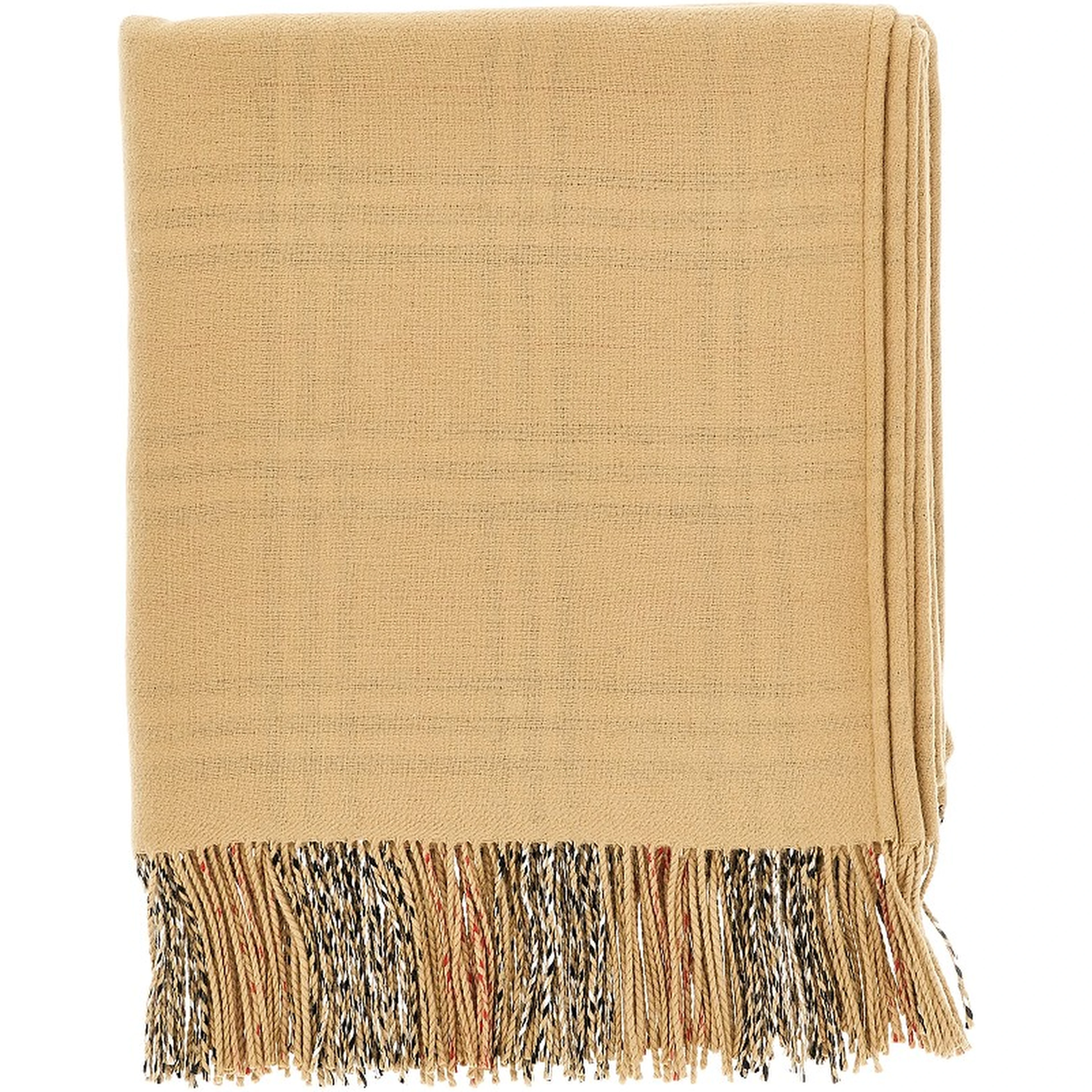 Check wool reversible cape