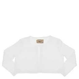 Stretch cotton cardigan with bow