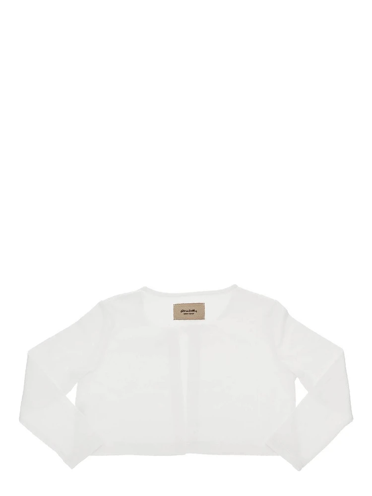 Stretch cotton cardigan with bow alternative
