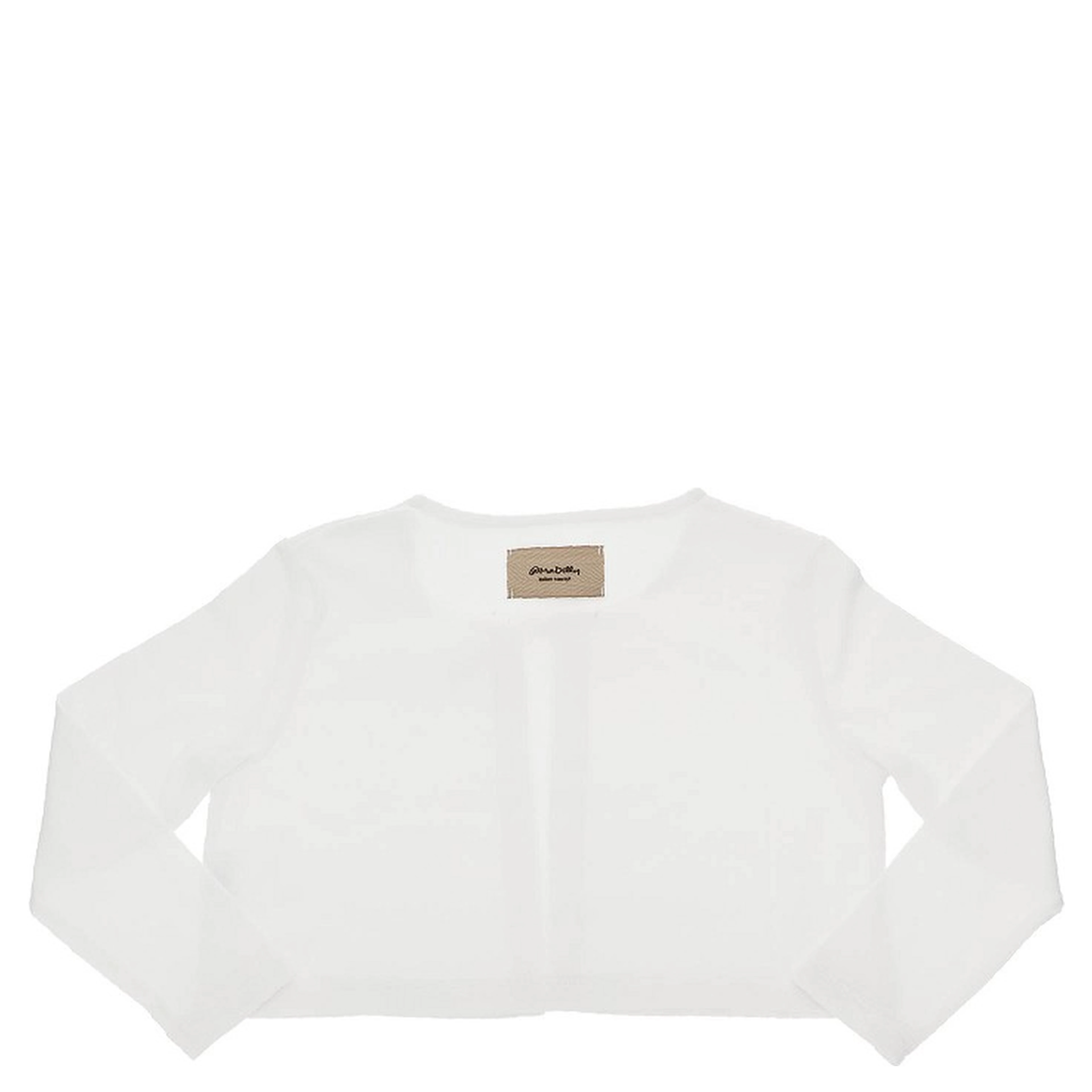 Stretch cotton cardigan with bow