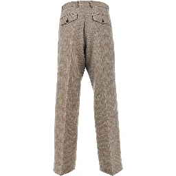 Linen and wool pants with darts
