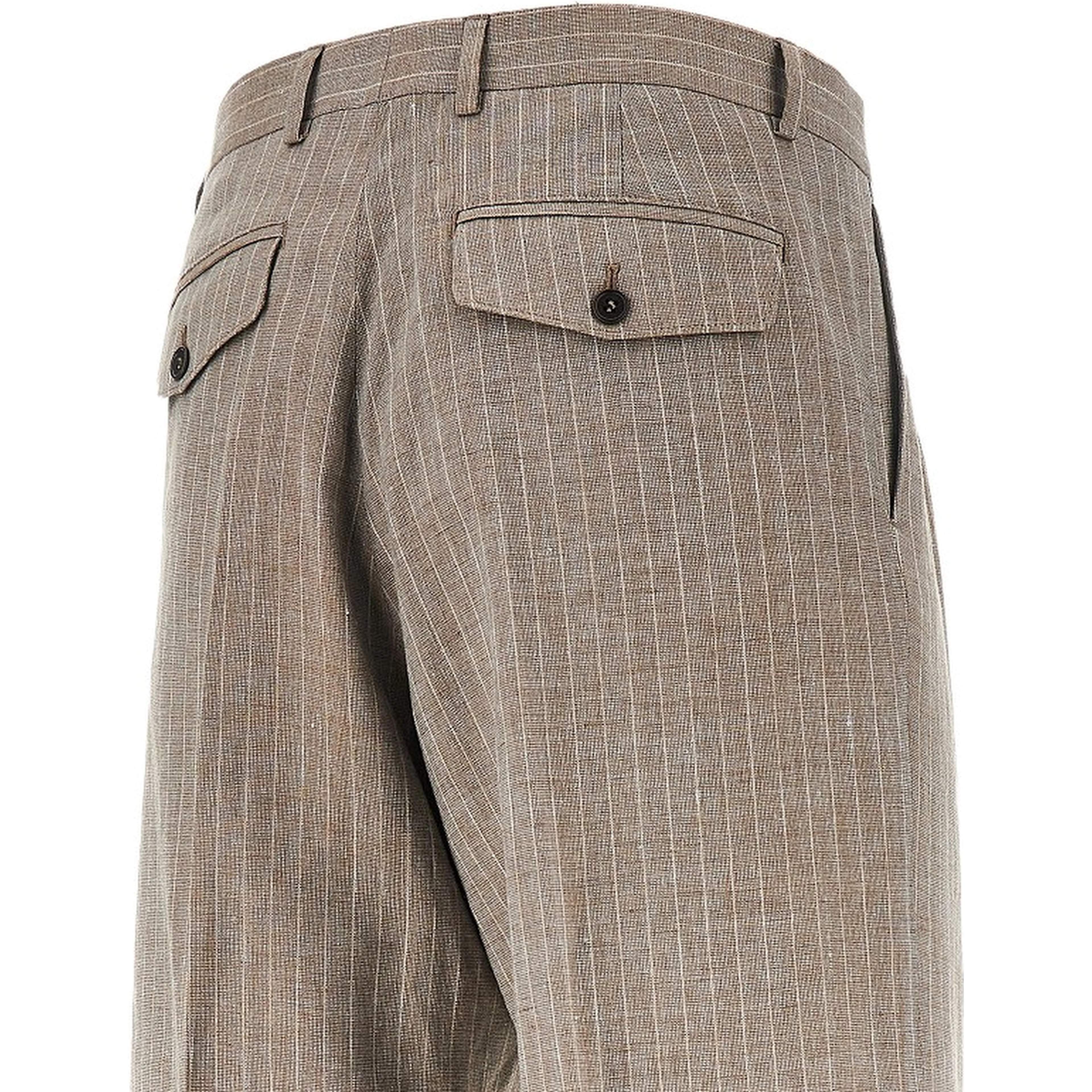 Linen and wool pants with darts