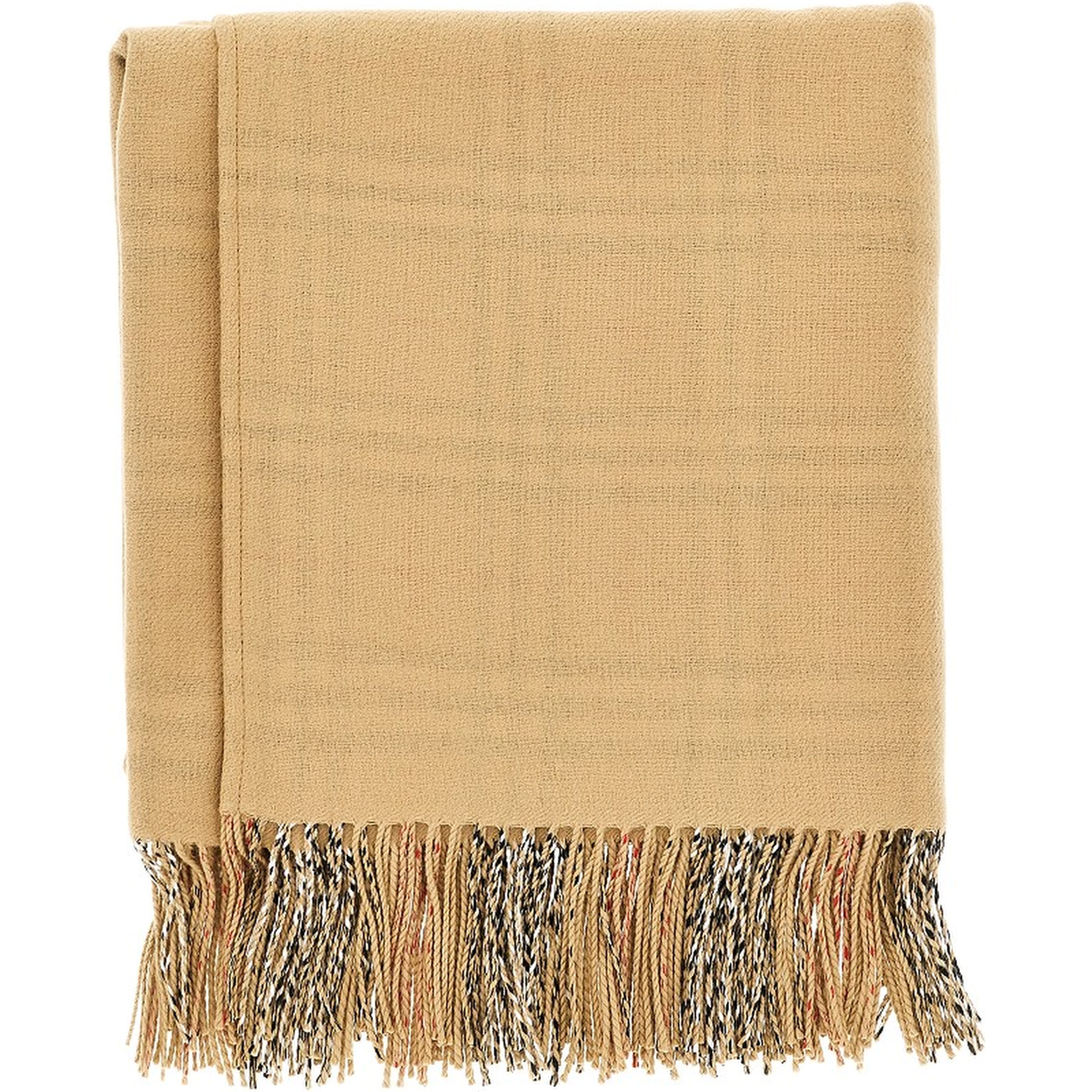 Check wool reversible cape