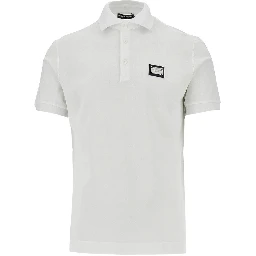 Piquet polo shirt with logo plate