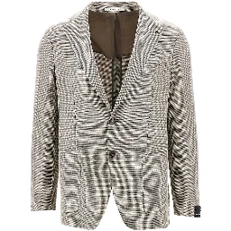 Cotton and wool canvas single-breasted jacket