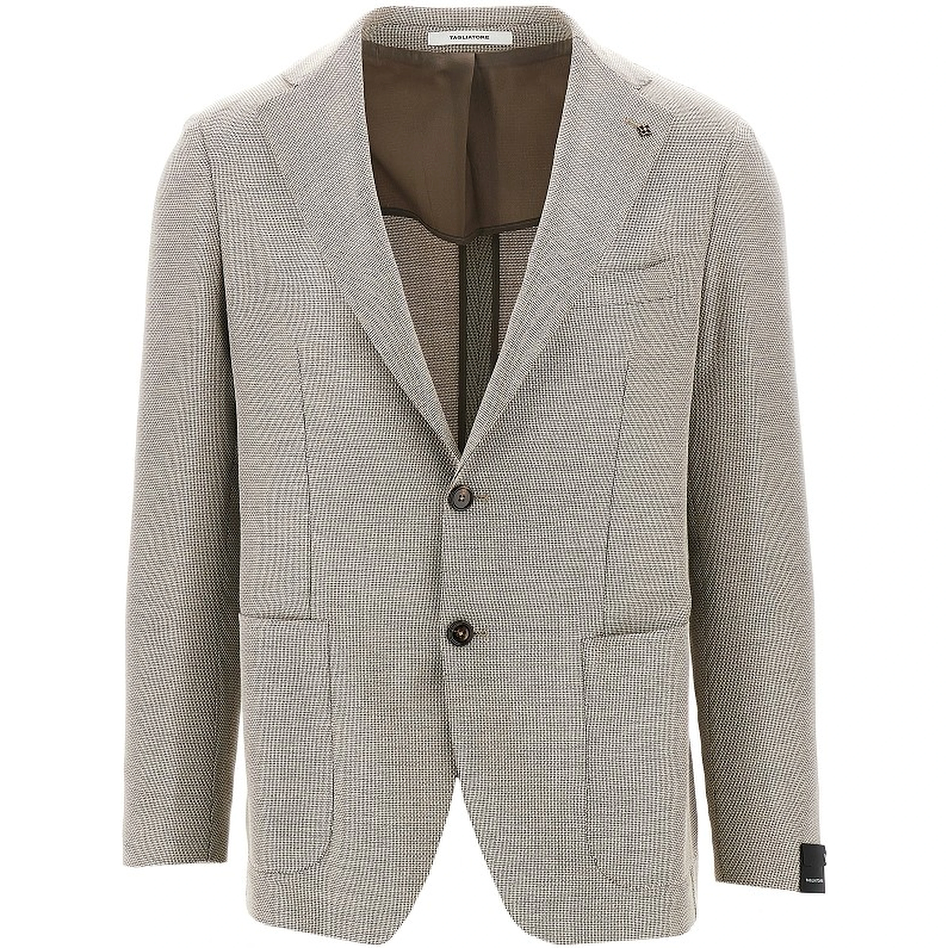 Cotton and wool canvas single-breasted jacket