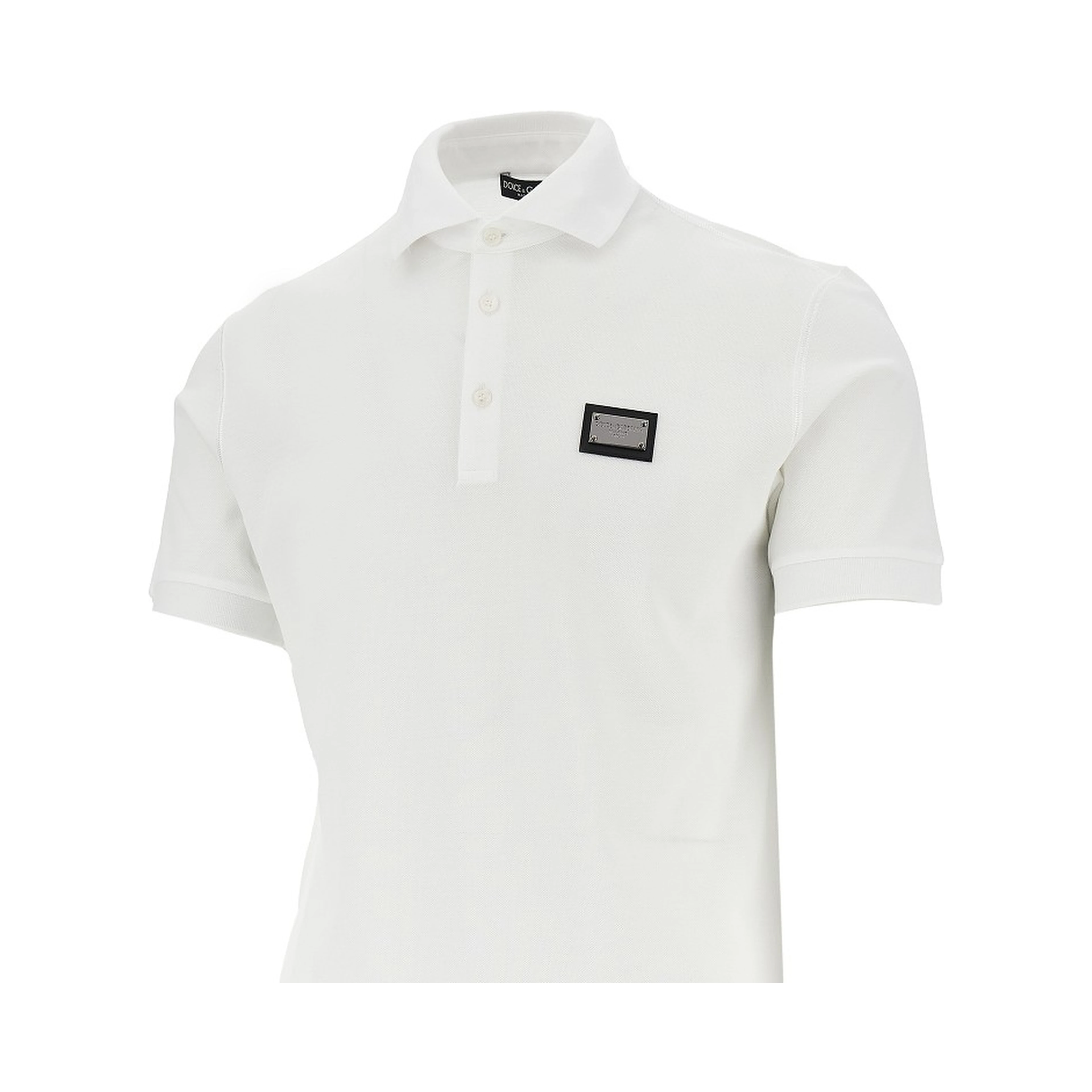Piquet polo shirt with logo plate