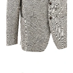 Cotton and wool canvas single-breasted jacket