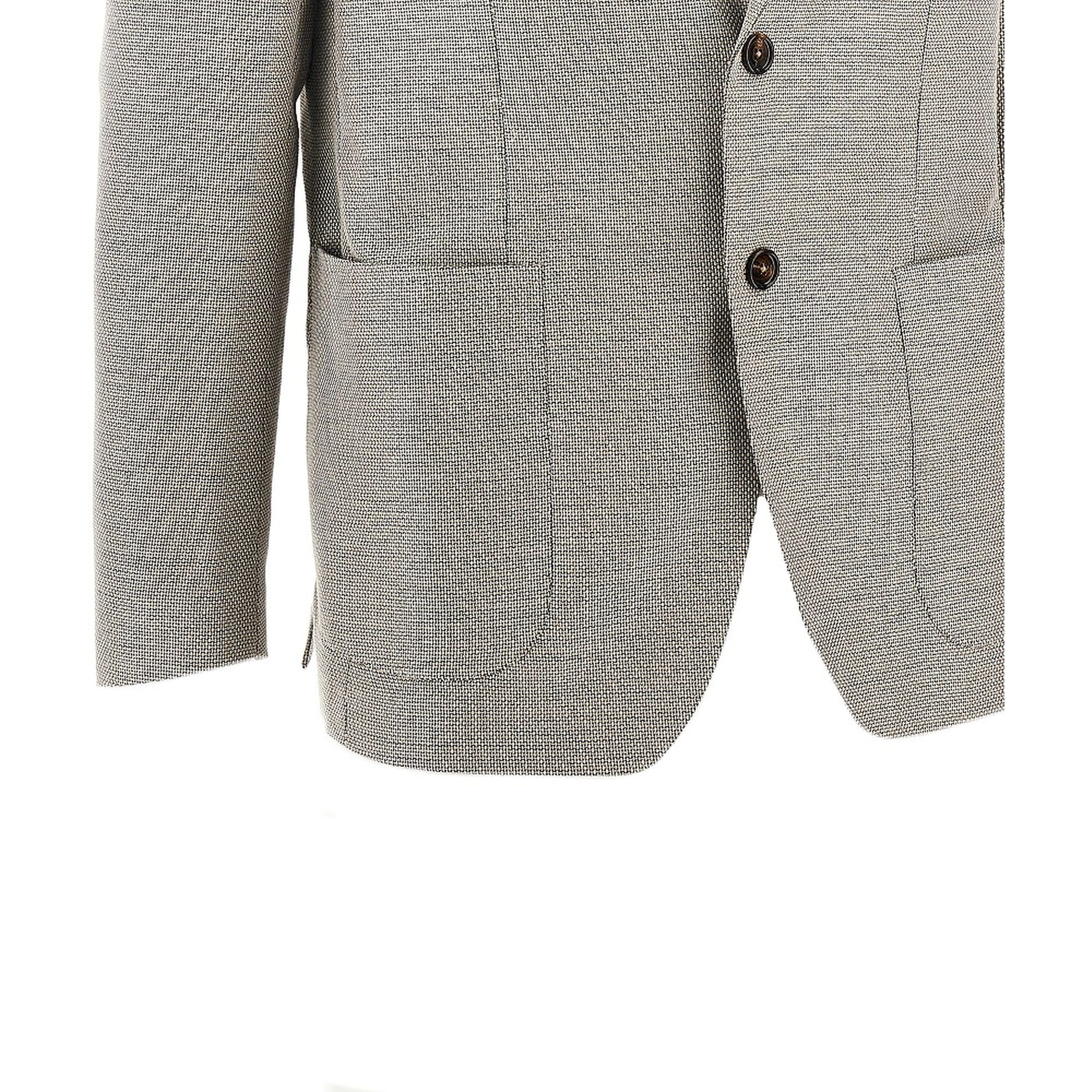 Cotton and wool canvas single-breasted jacket