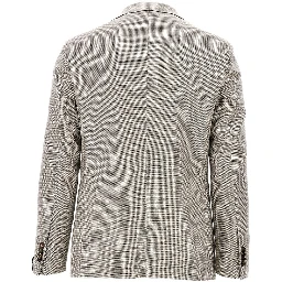 Cotton and wool canvas single-breasted jacket