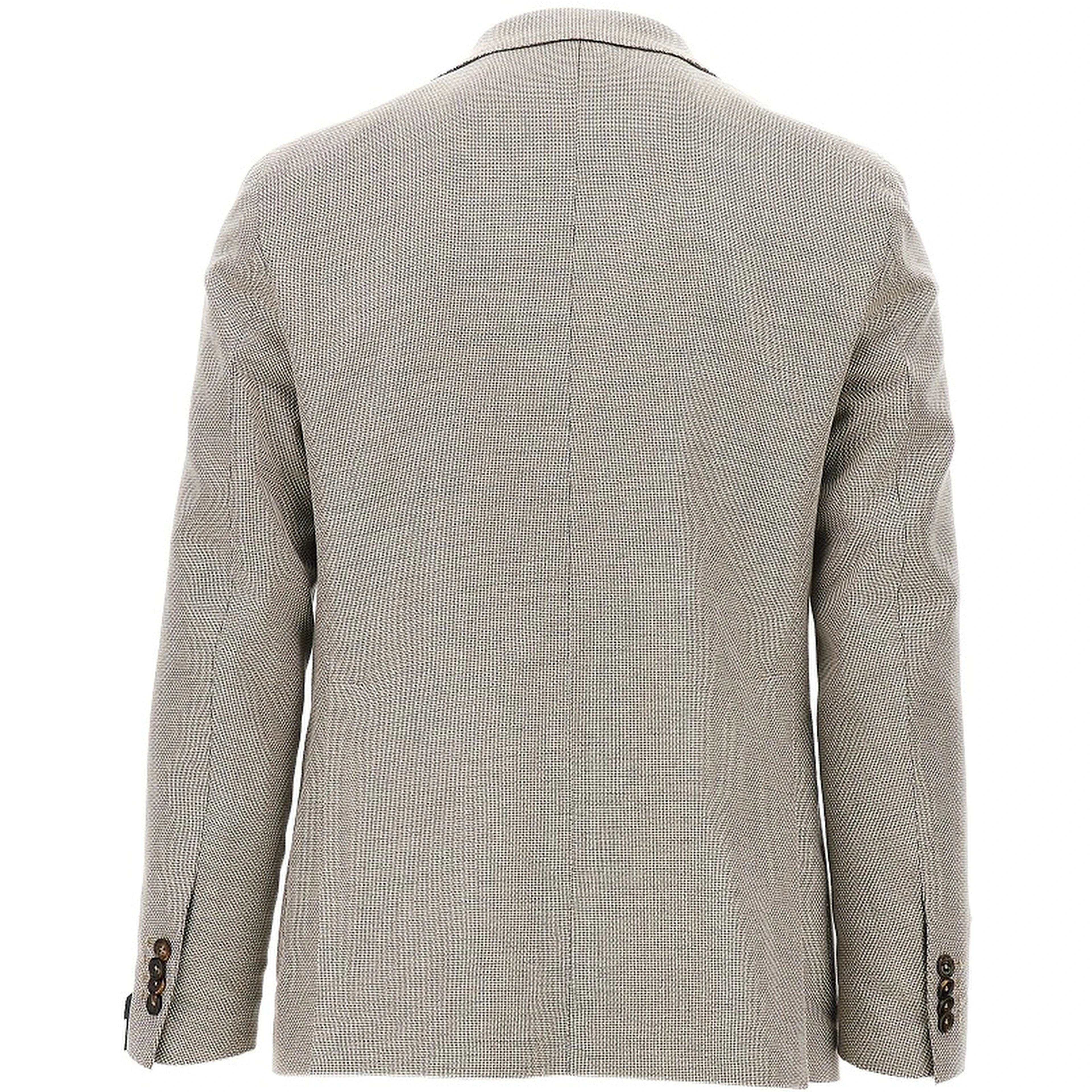 Cotton and wool canvas single-breasted jacket