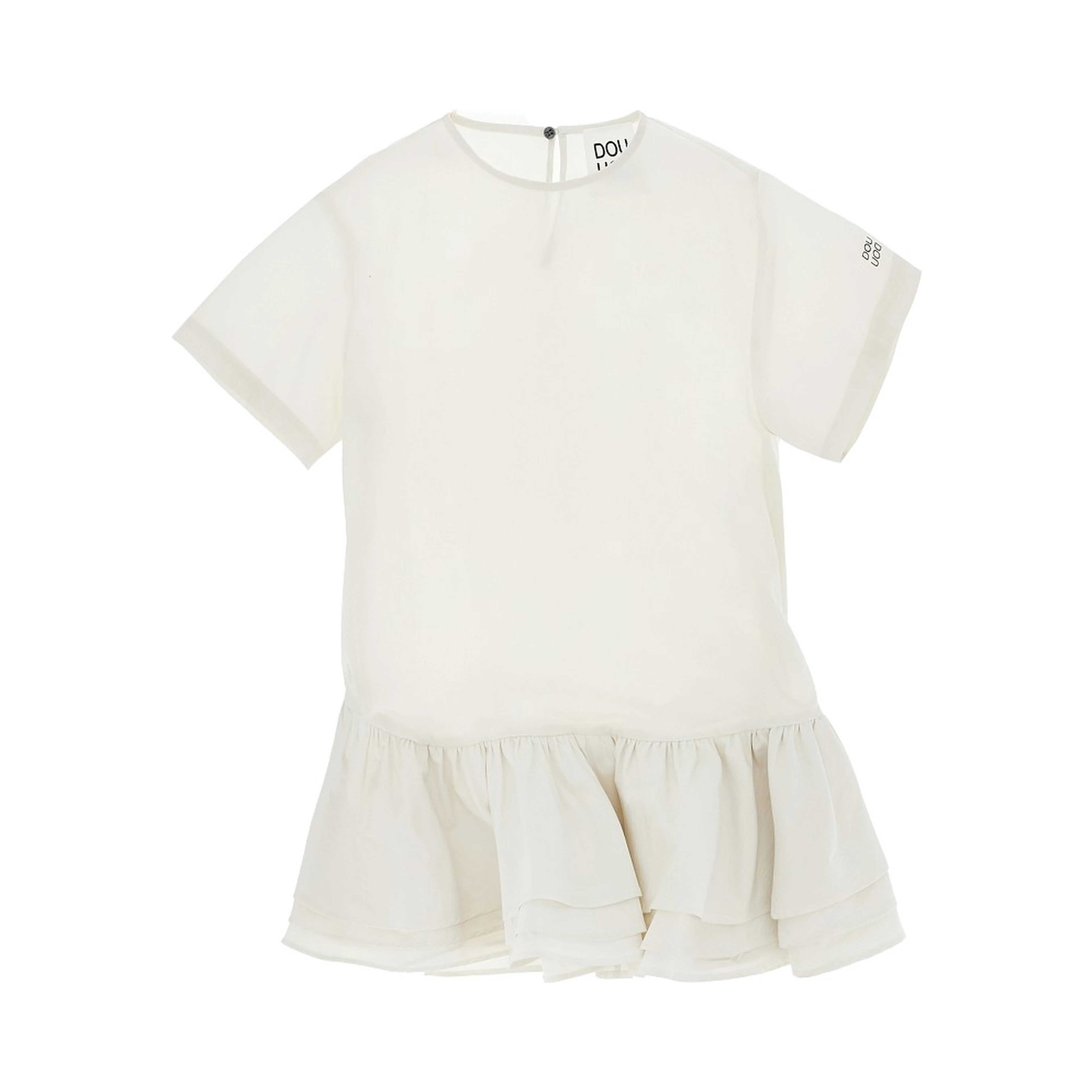 Cotton-blend mini dress with logo print