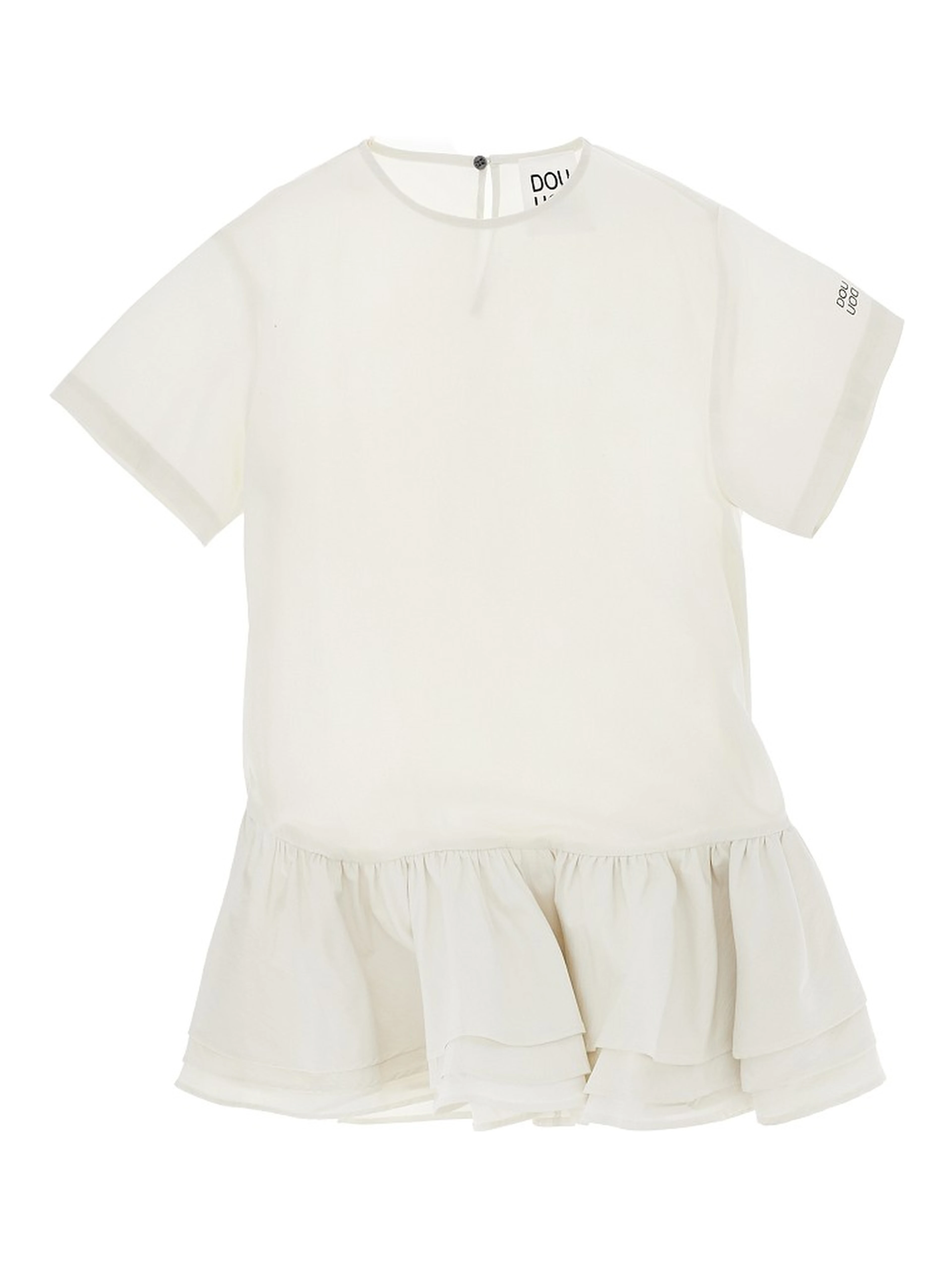 Cotton-blend mini dress with logo print