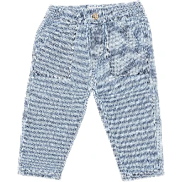 Striped denim pants