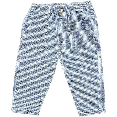 Striped denim pants