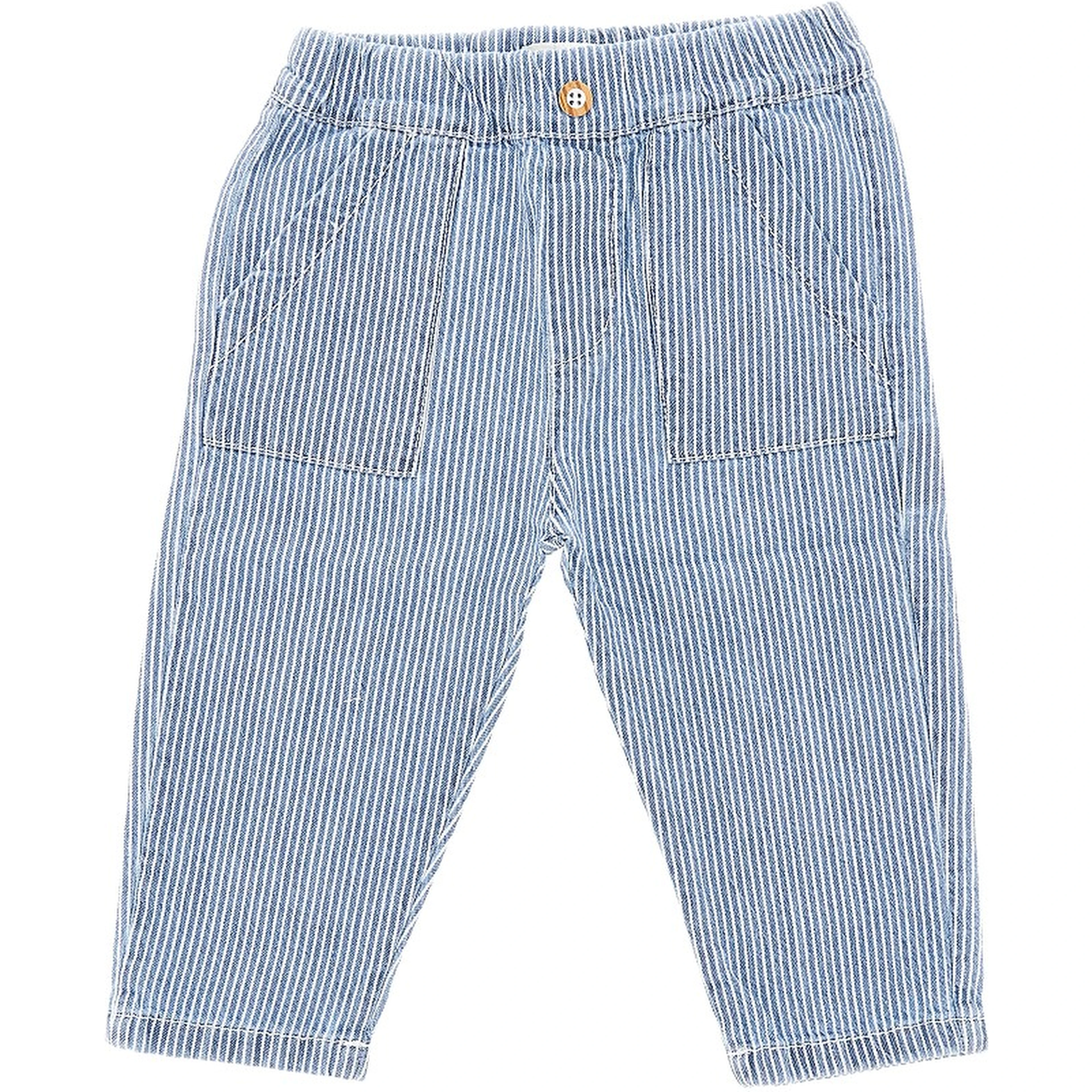 Striped denim pants