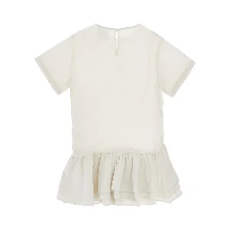 Cotton-blend mini dress with logo print
