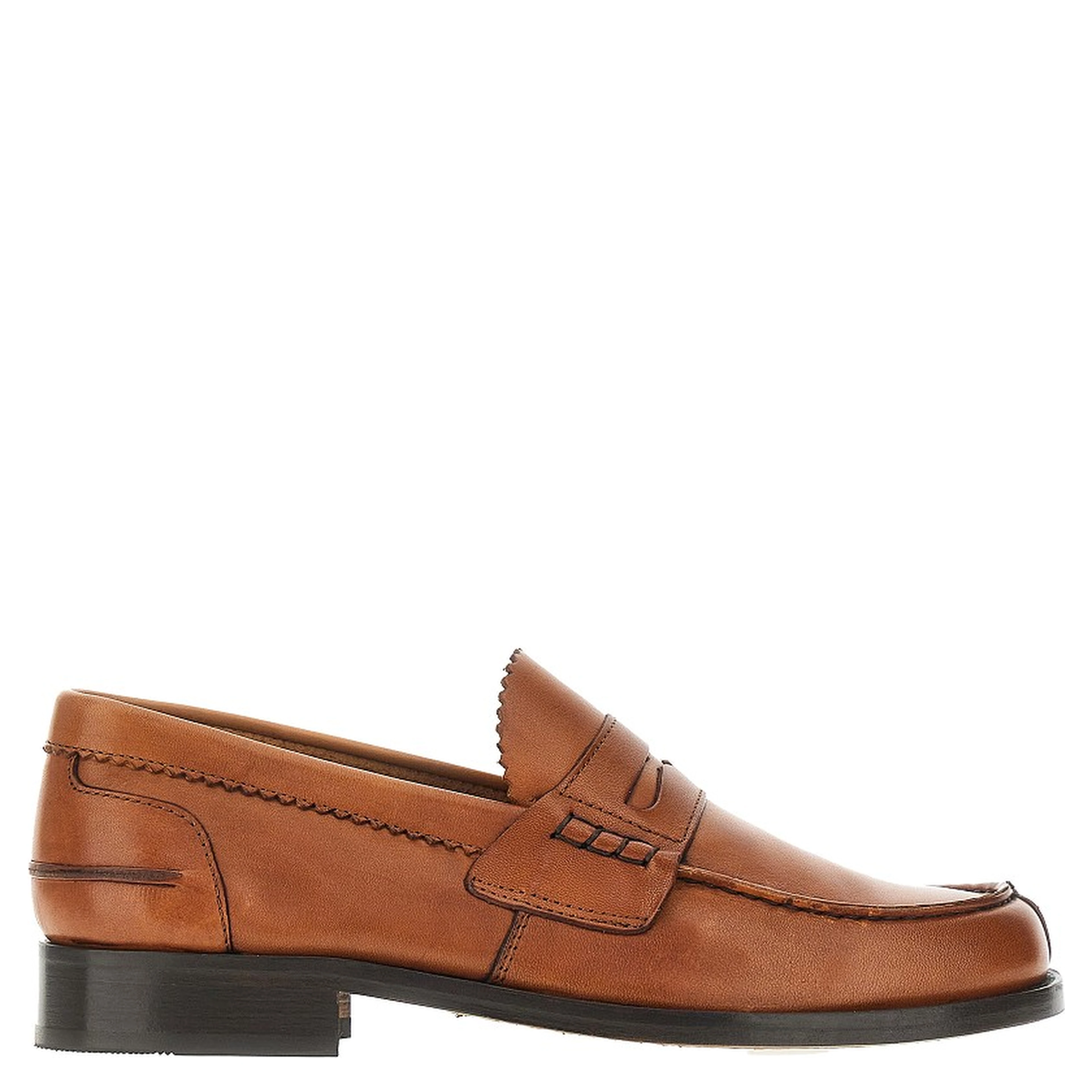 Brushed leather loafers