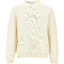 Cotton sweater with distressed finishes