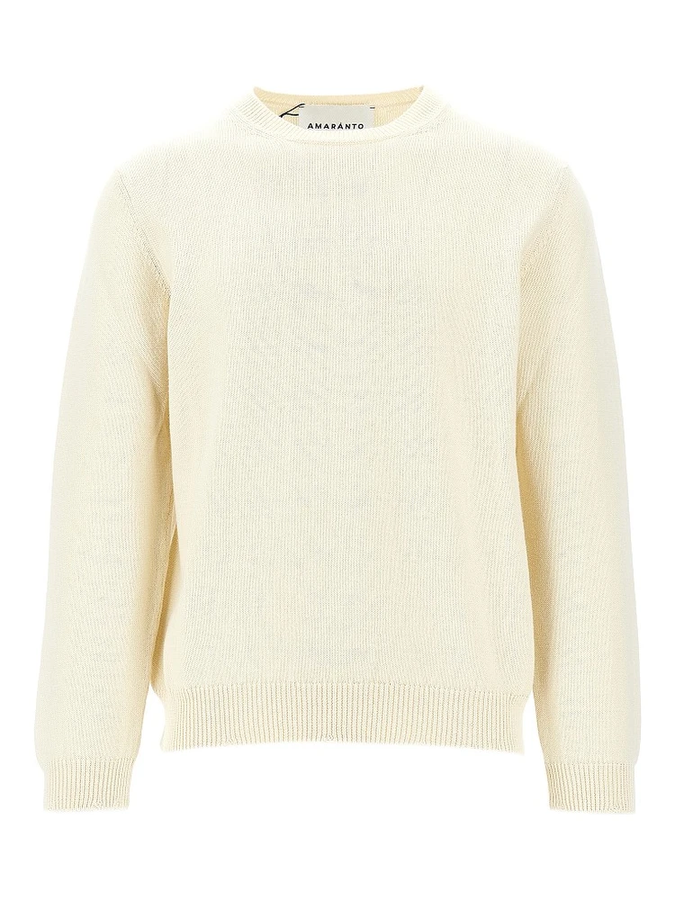 Cotton sweater with distressed finishes