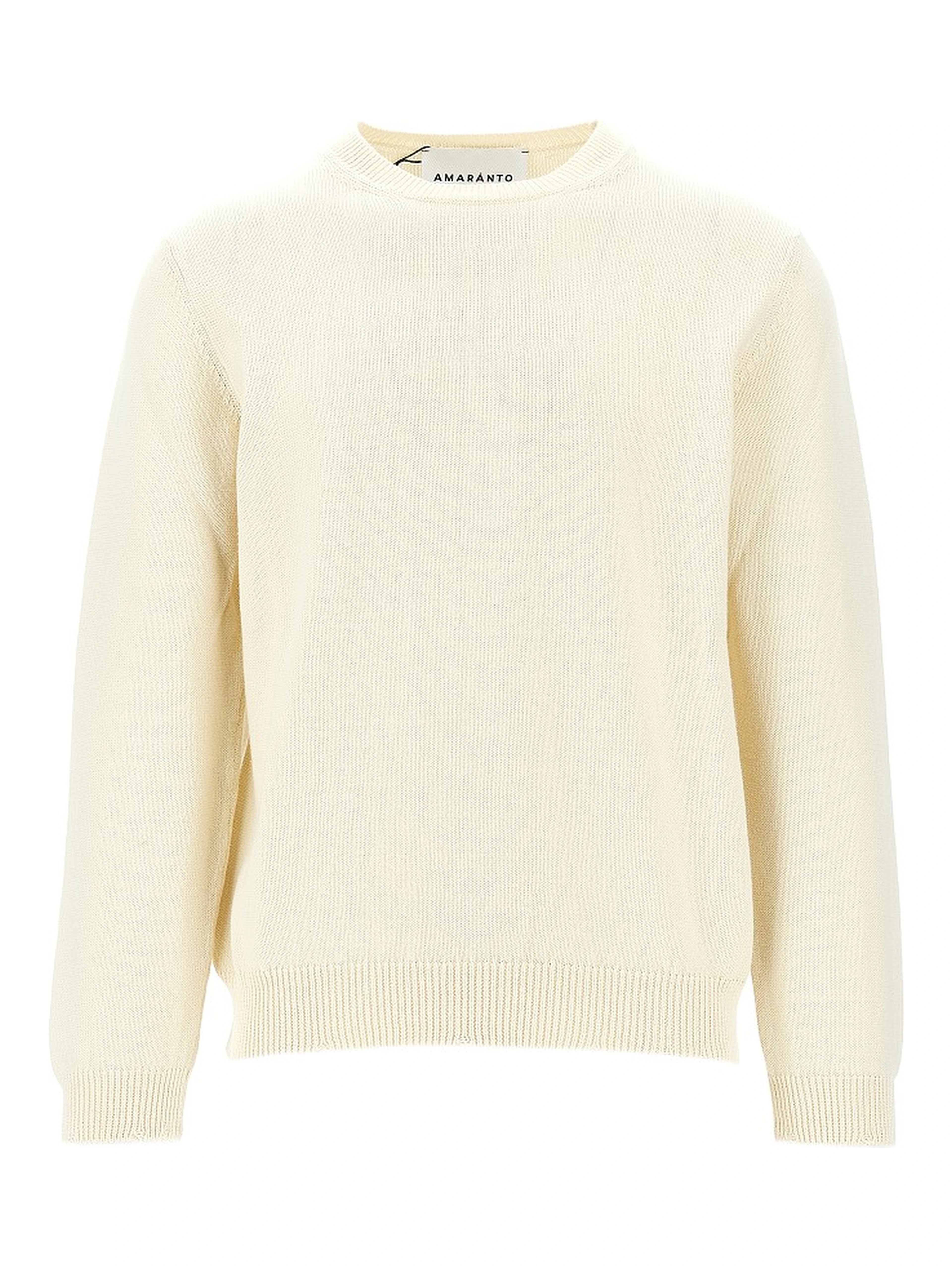 Cotton sweater with distressed finishes