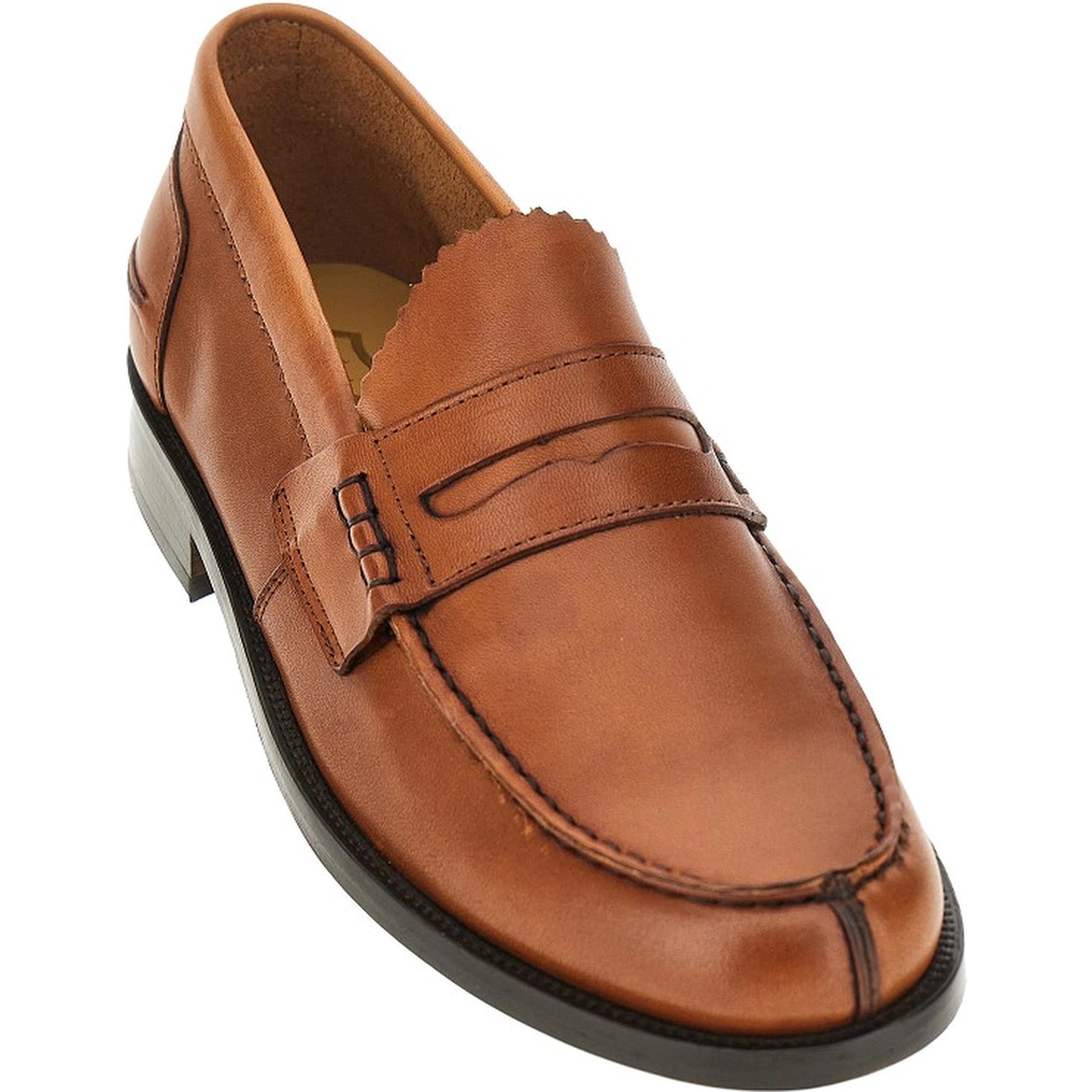 Brushed leather loafers