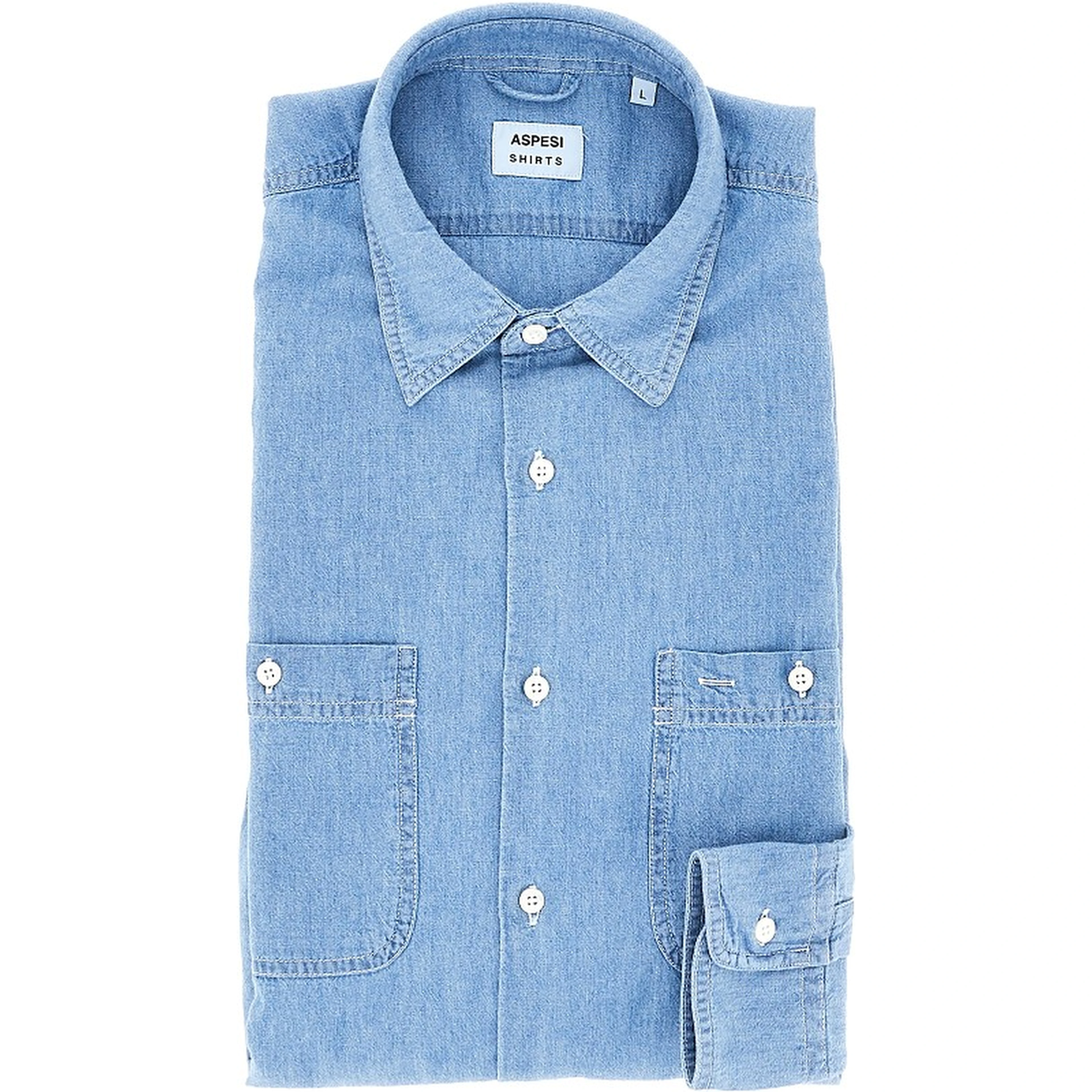 'New C Slim' cotton denim shirt