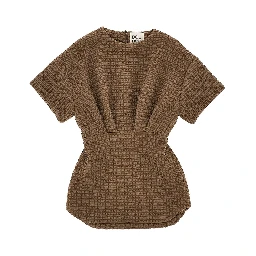 Stretch viscose seersucker mini dress