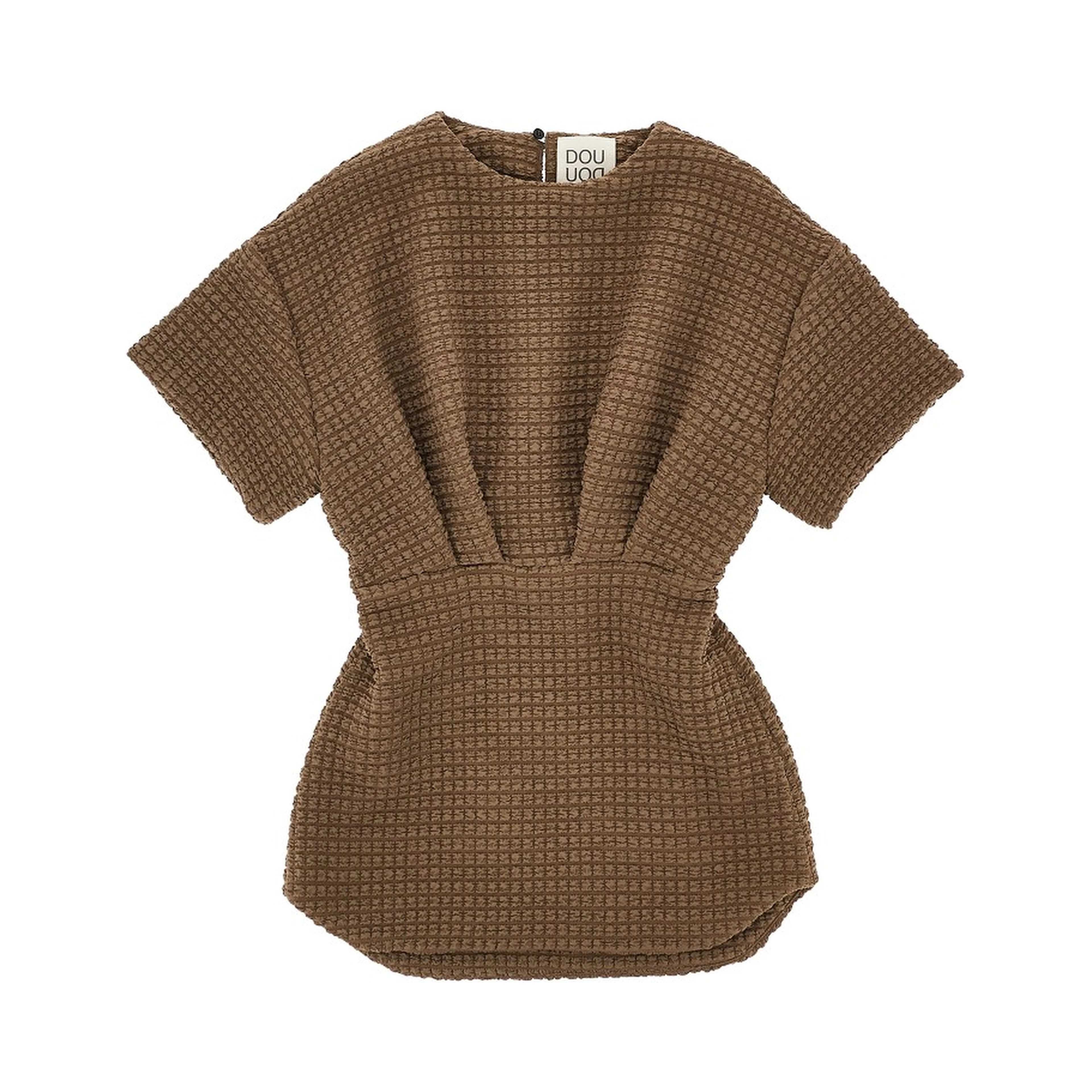 Stretch viscose seersucker mini dress