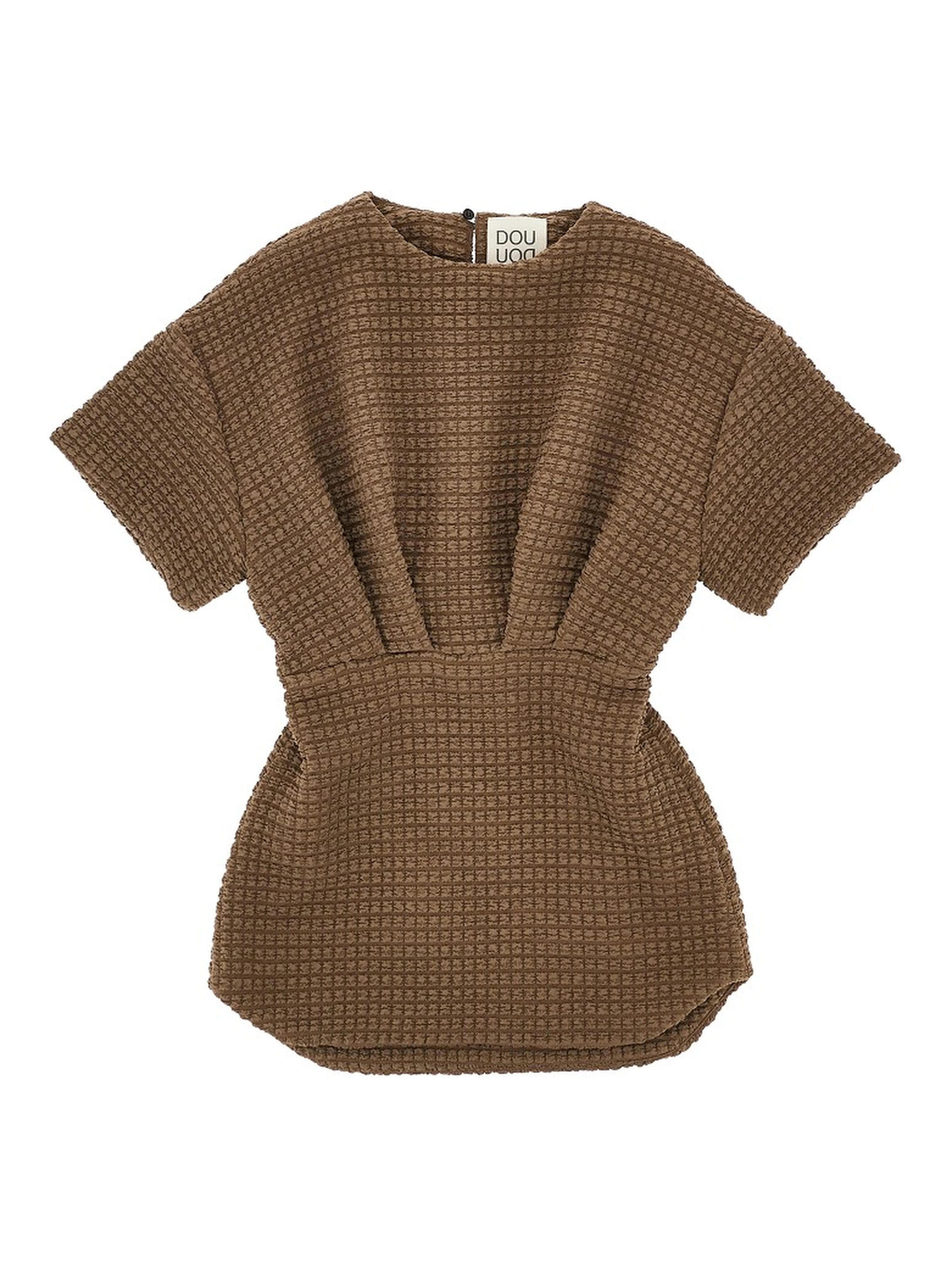 Stretch viscose seersucker mini dress