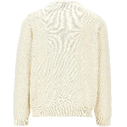 Cotton sweater with distressed finishes