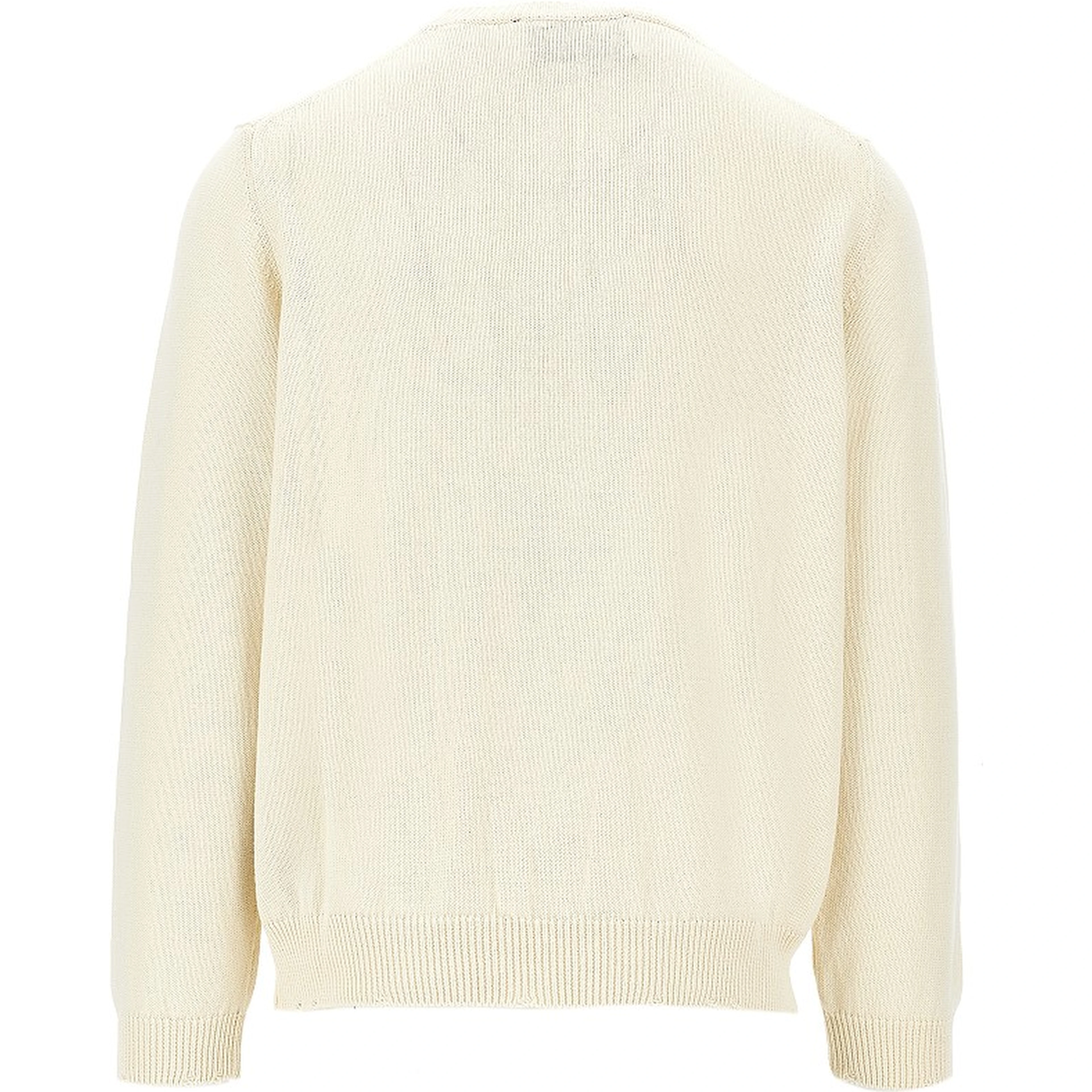 Cotton sweater with distressed finishes