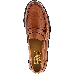 Brushed leather loafers