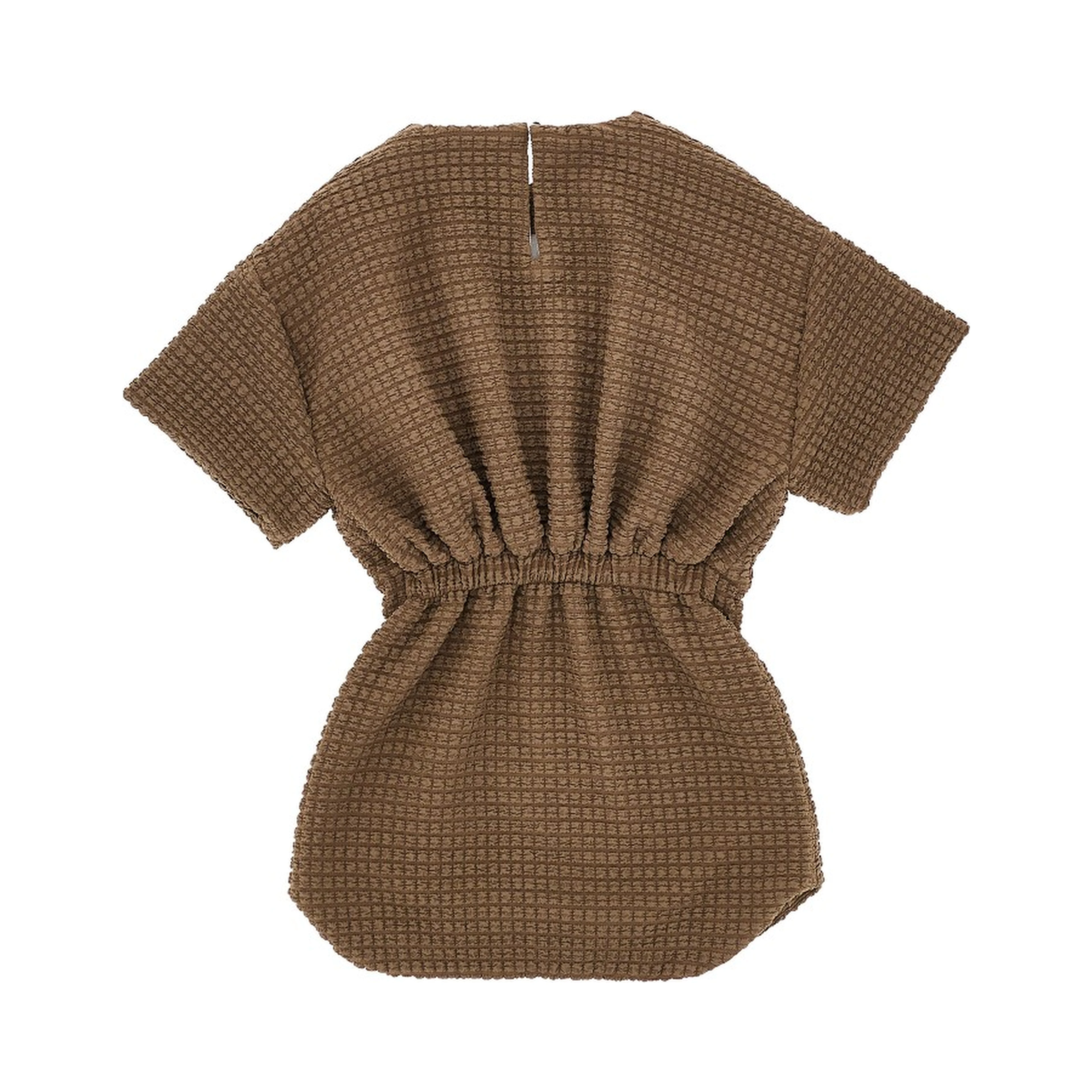 Stretch viscose seersucker mini dress
