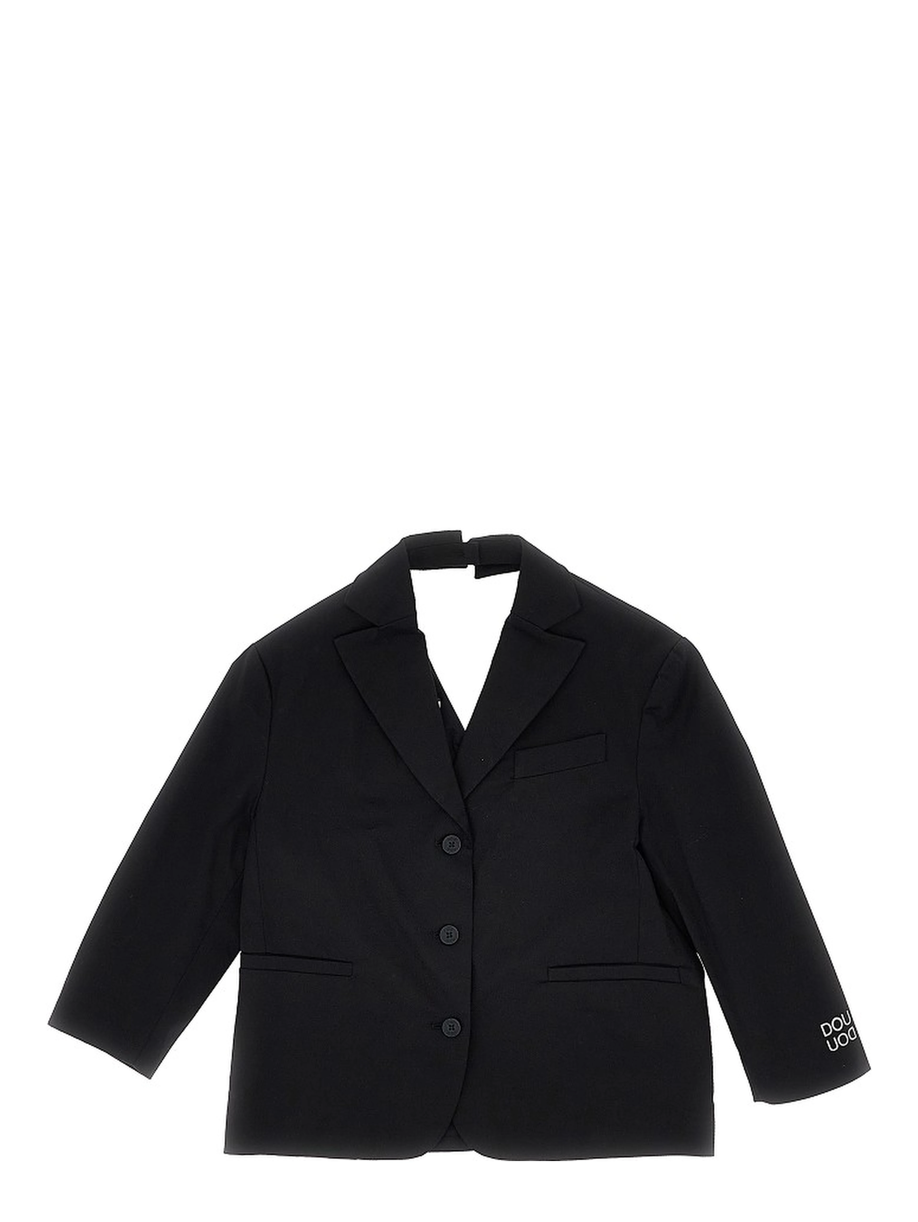 Stretch cotton jacket with logo print