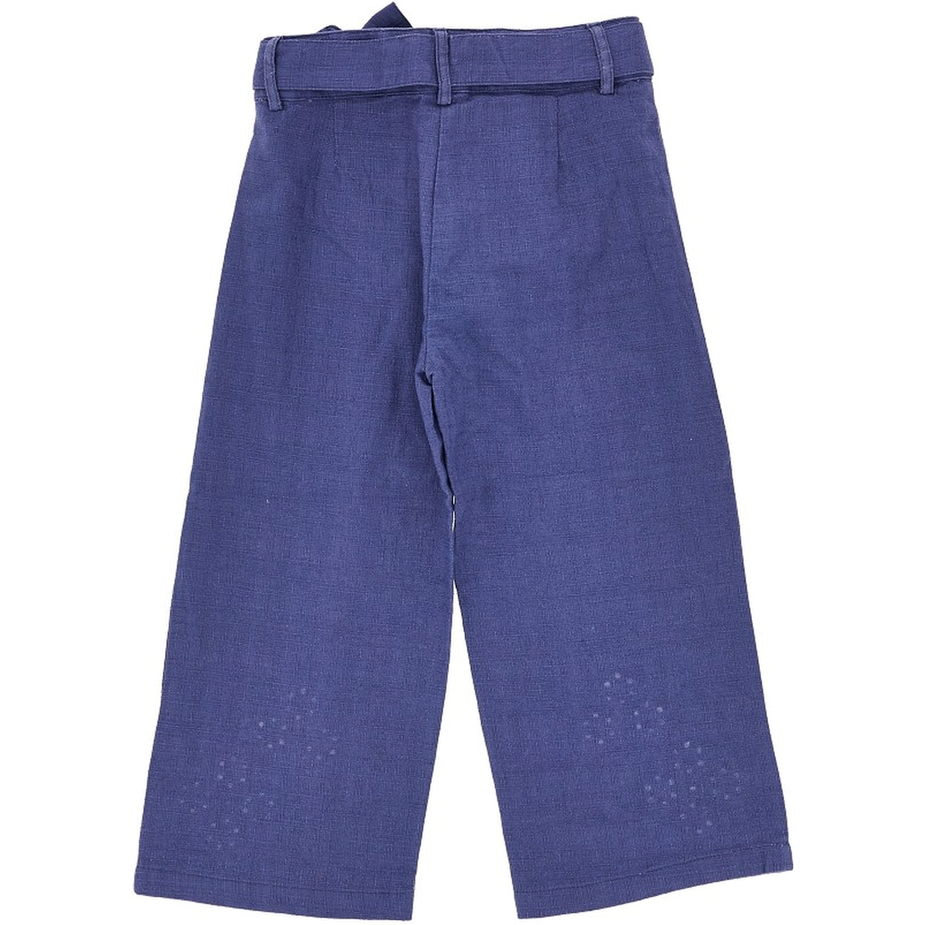 Cotton and linen embroidered pants