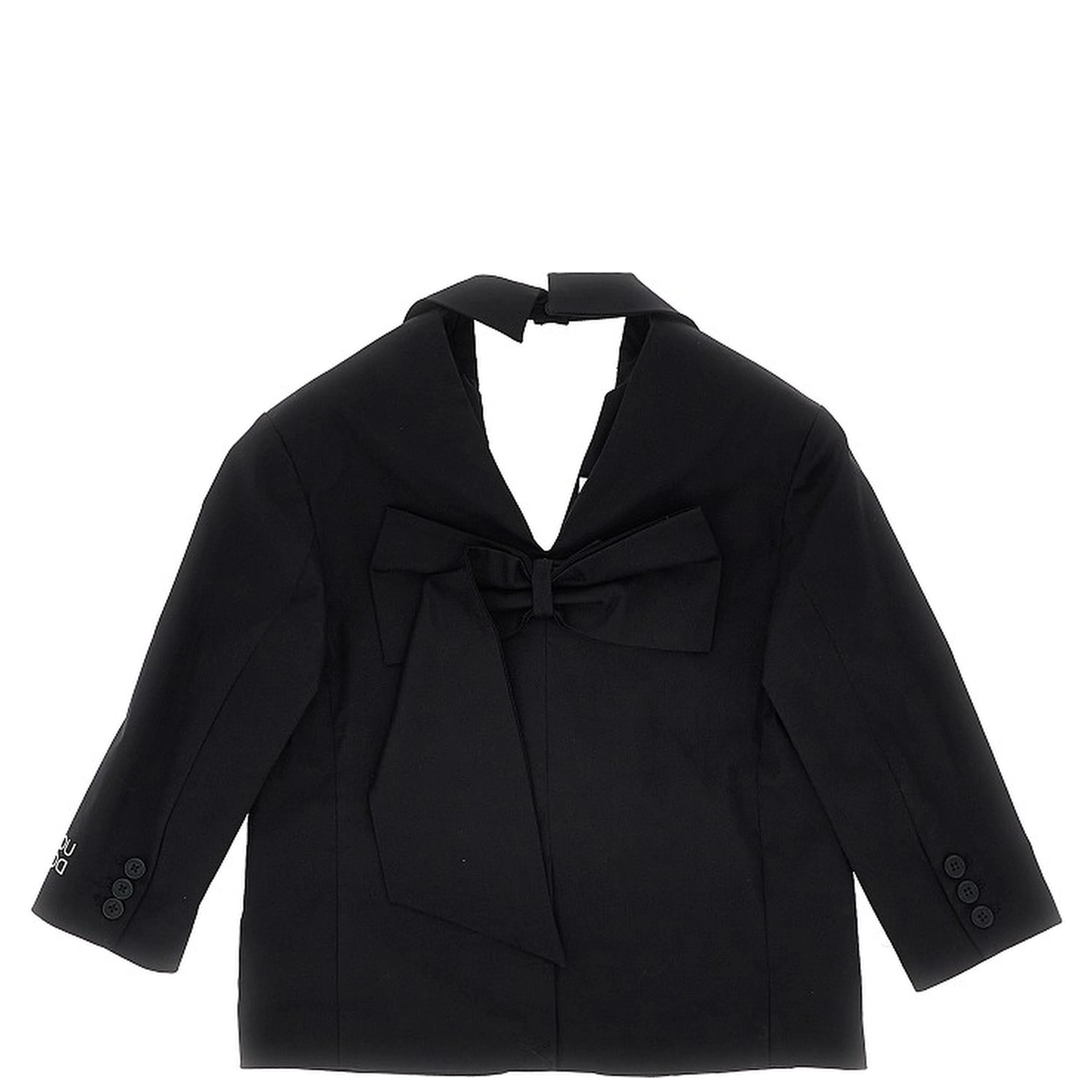 Stretch cotton jacket with logo print